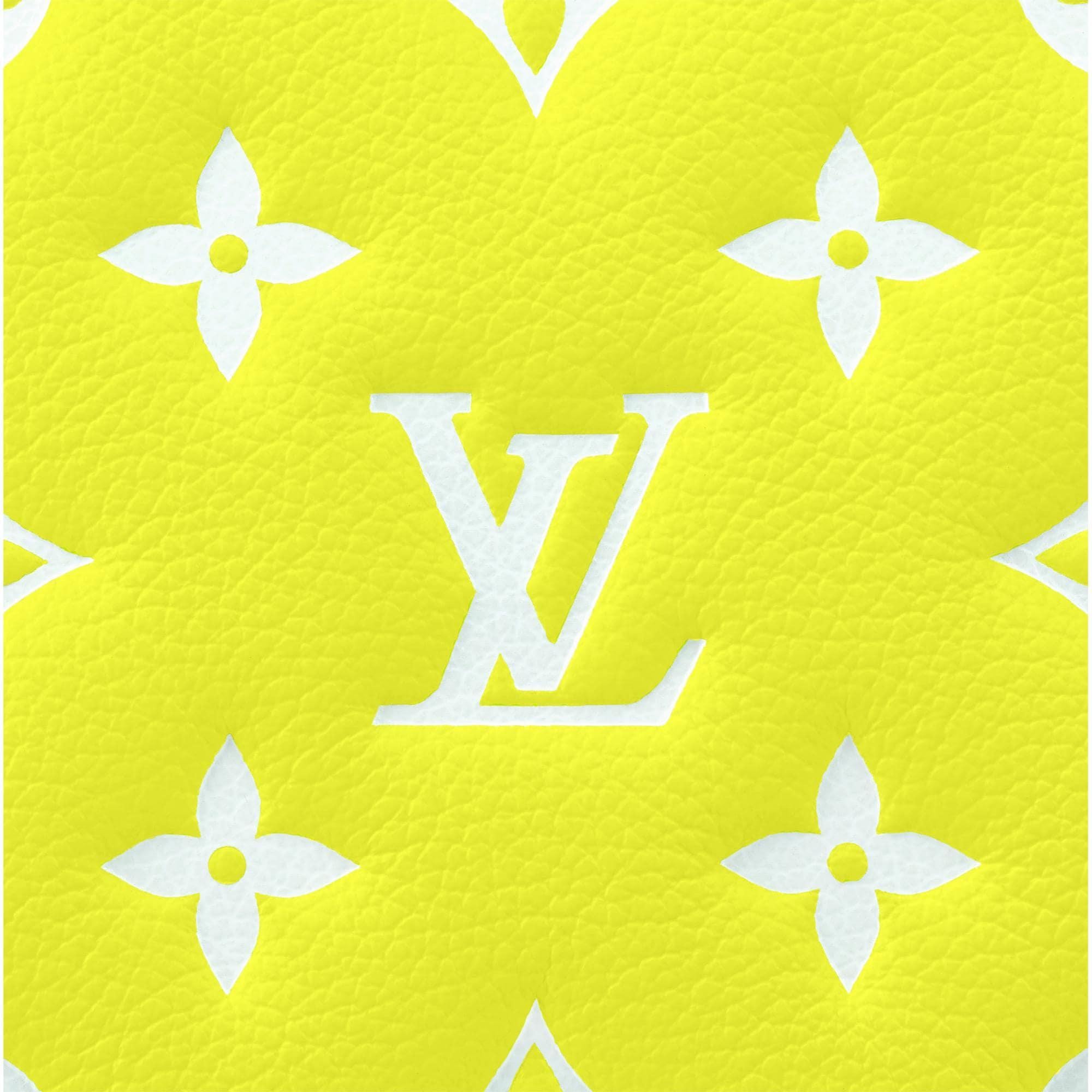 Beige Louis Vuitton Neon Yellow Monogram Calfskin Coussin PM Bag