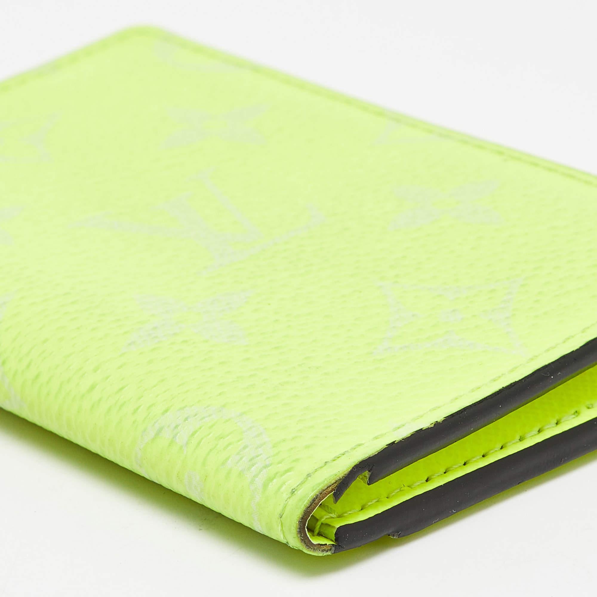 Louis Vuitton Neon Yellow Monogram Canvas Pocket Organizer For Sale 7