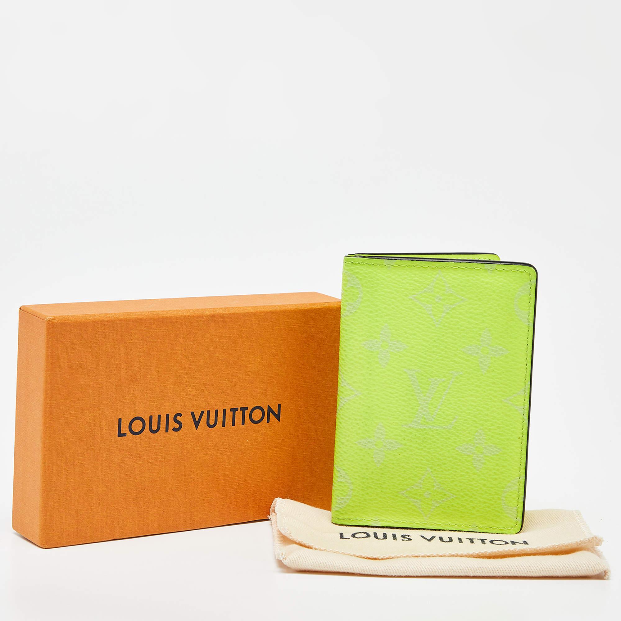 Louis Vuitton Neon Yellow Monogram Canvas Pocket Organizer For Sale 9