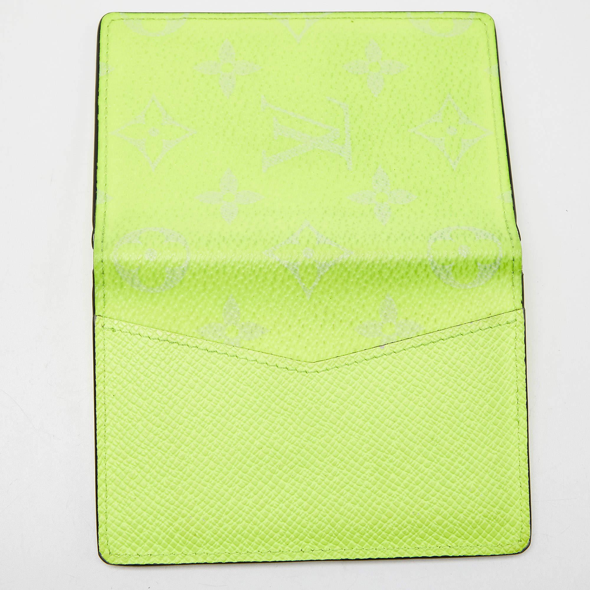 Louis Vuitton Neon Yellow Monogram Canvas Pocket Organizer For Sale 1