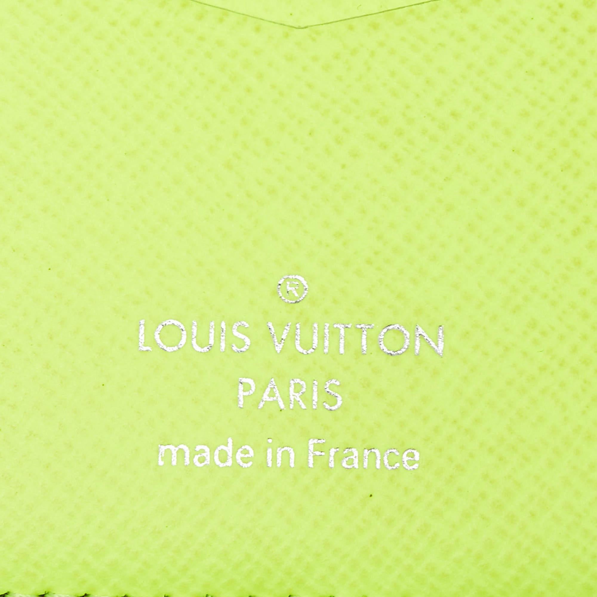 Louis Vuitton Neon Yellow Monogram Canvas Pocket Organizer For Sale 2