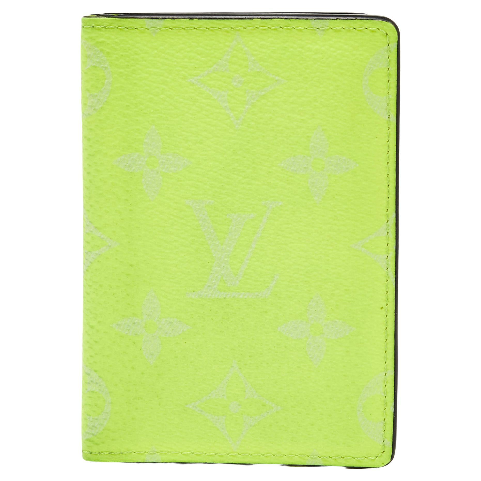Louis Vuitton Neon Yellow Monogram Canvas Pocket Organizer For Sale
