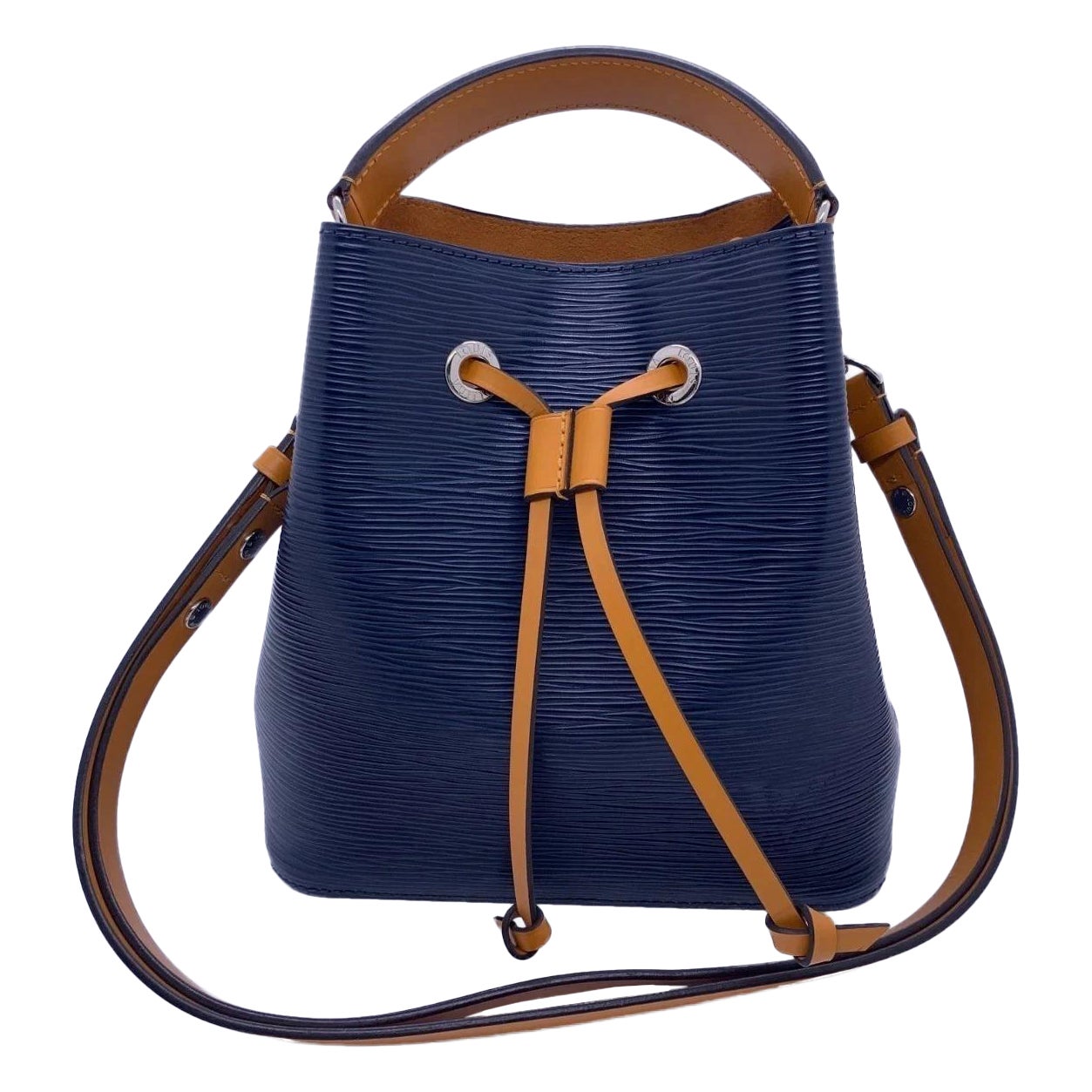 Louis Vuitton NeoNoe BB Bucket Bag Epi Leather Indigo Safran Crossbody For Sale