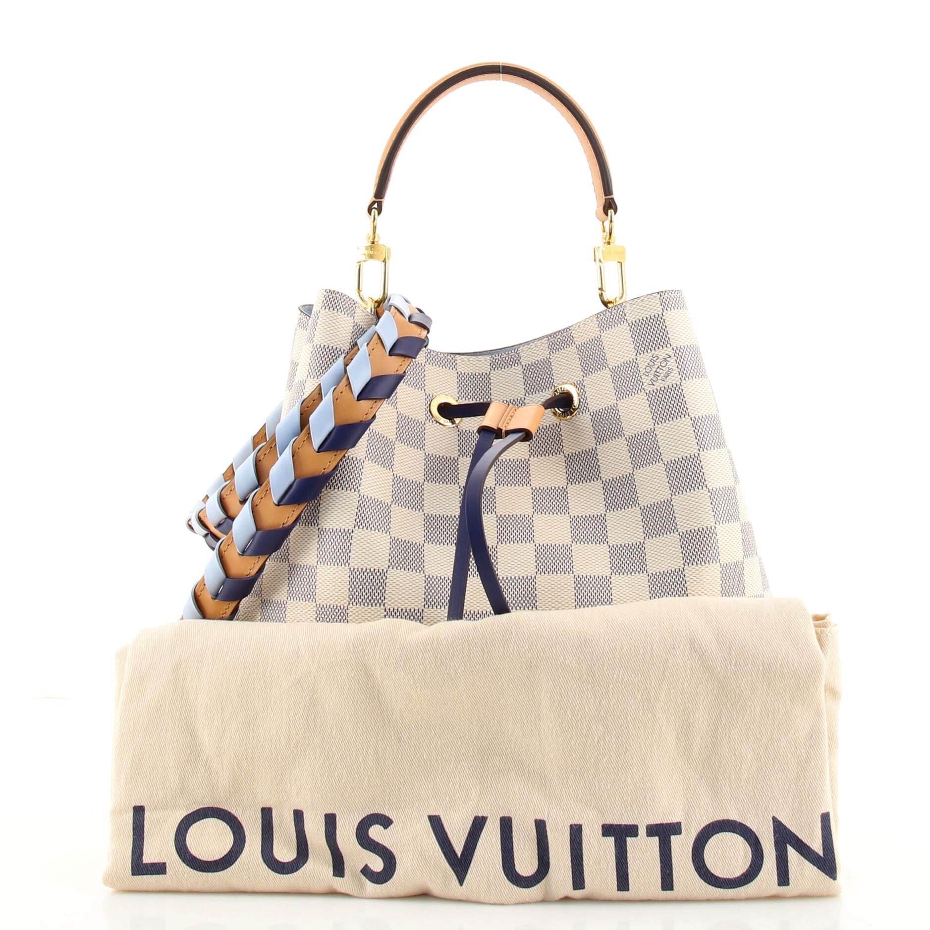 USED Louis Vuitton Damier Azur Canvas with Braided Handle NeoNoe BB Bag  AUTHENTI