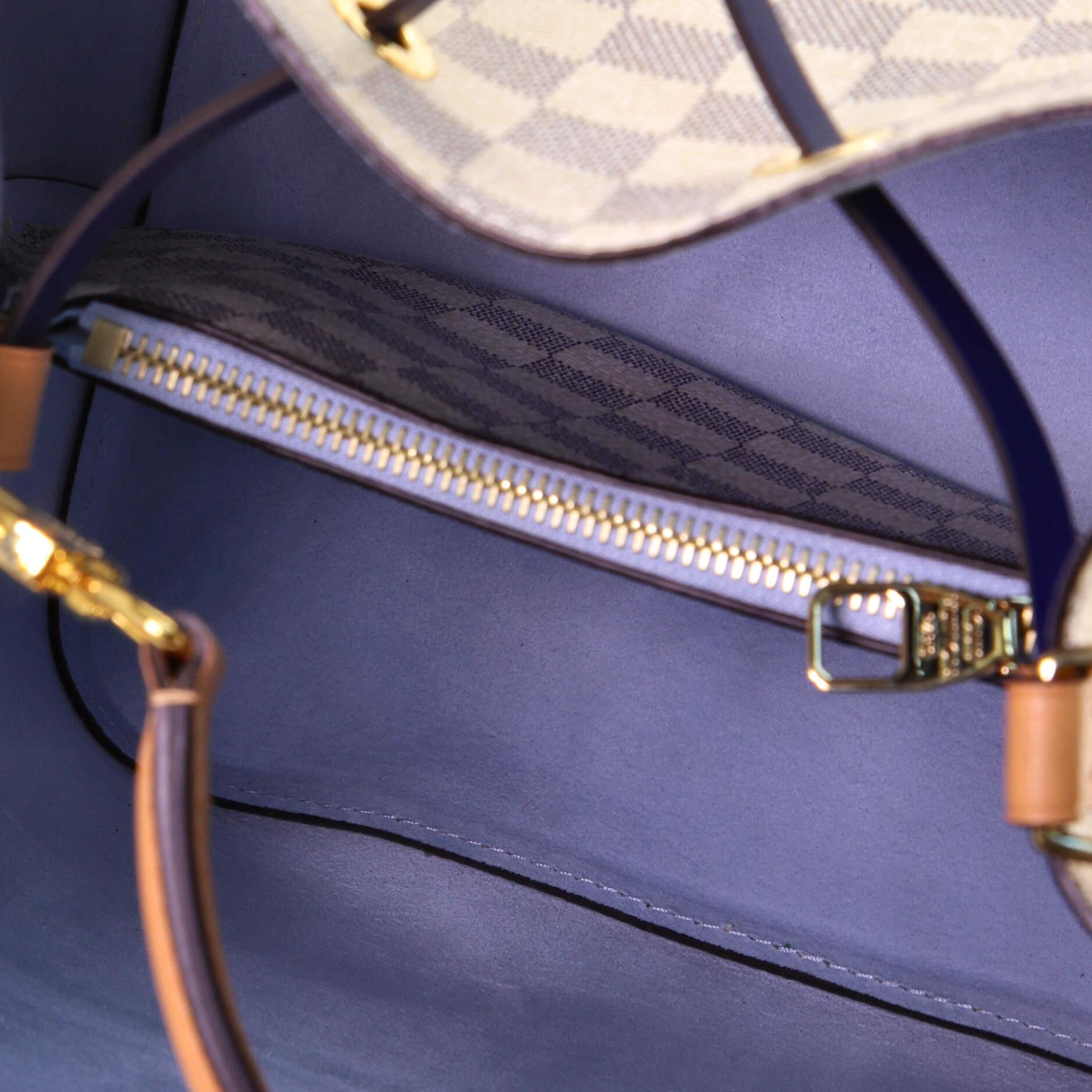 Beige Louis Vuitton NeoNoe Handbag Damier with Braided Detail MM