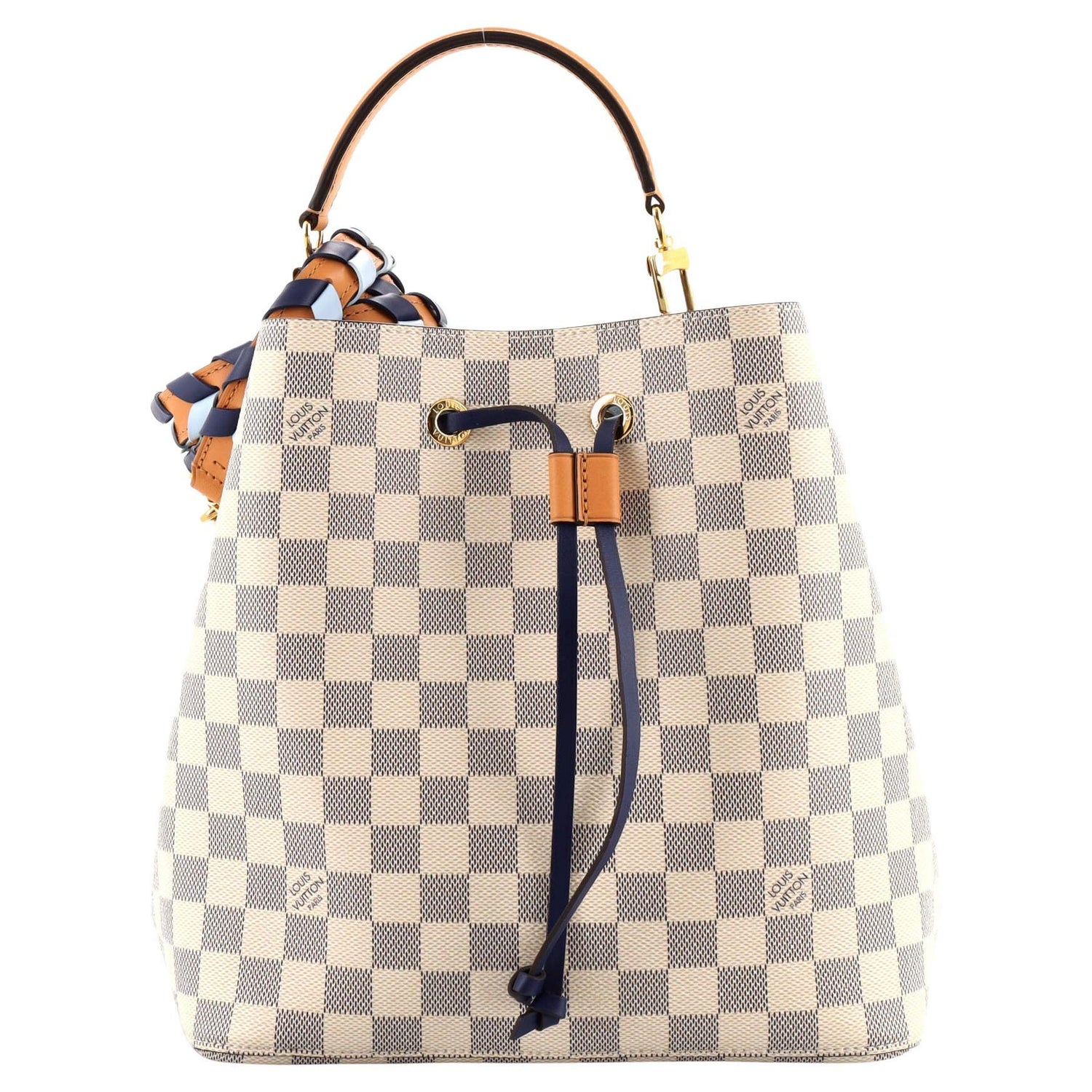 USED Louis Vuitton Damier Azur Canvas with Braided Handle NeoNoe