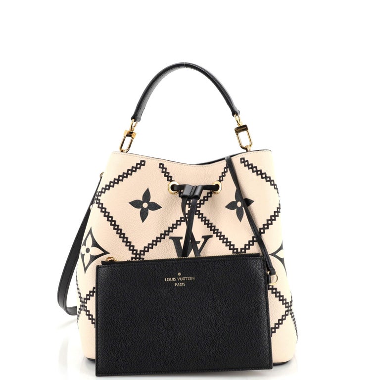 White Louis Vuitton Monogram Empreinte NeoNoe Bucket Bag