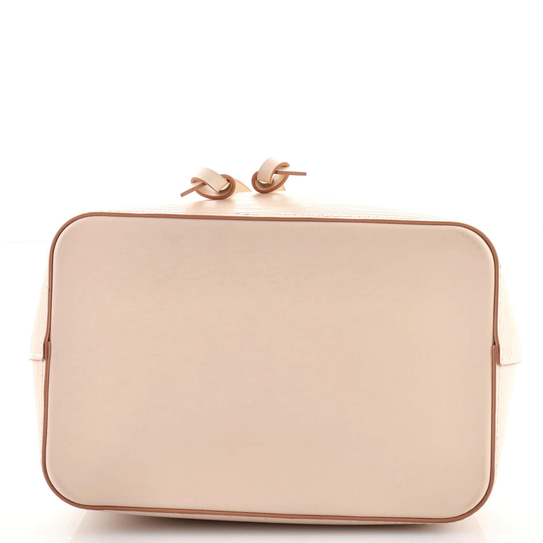 Beige Louis Vuitton NeoNoe Handbag Epi Leather with Logo Jacquard Strap BB