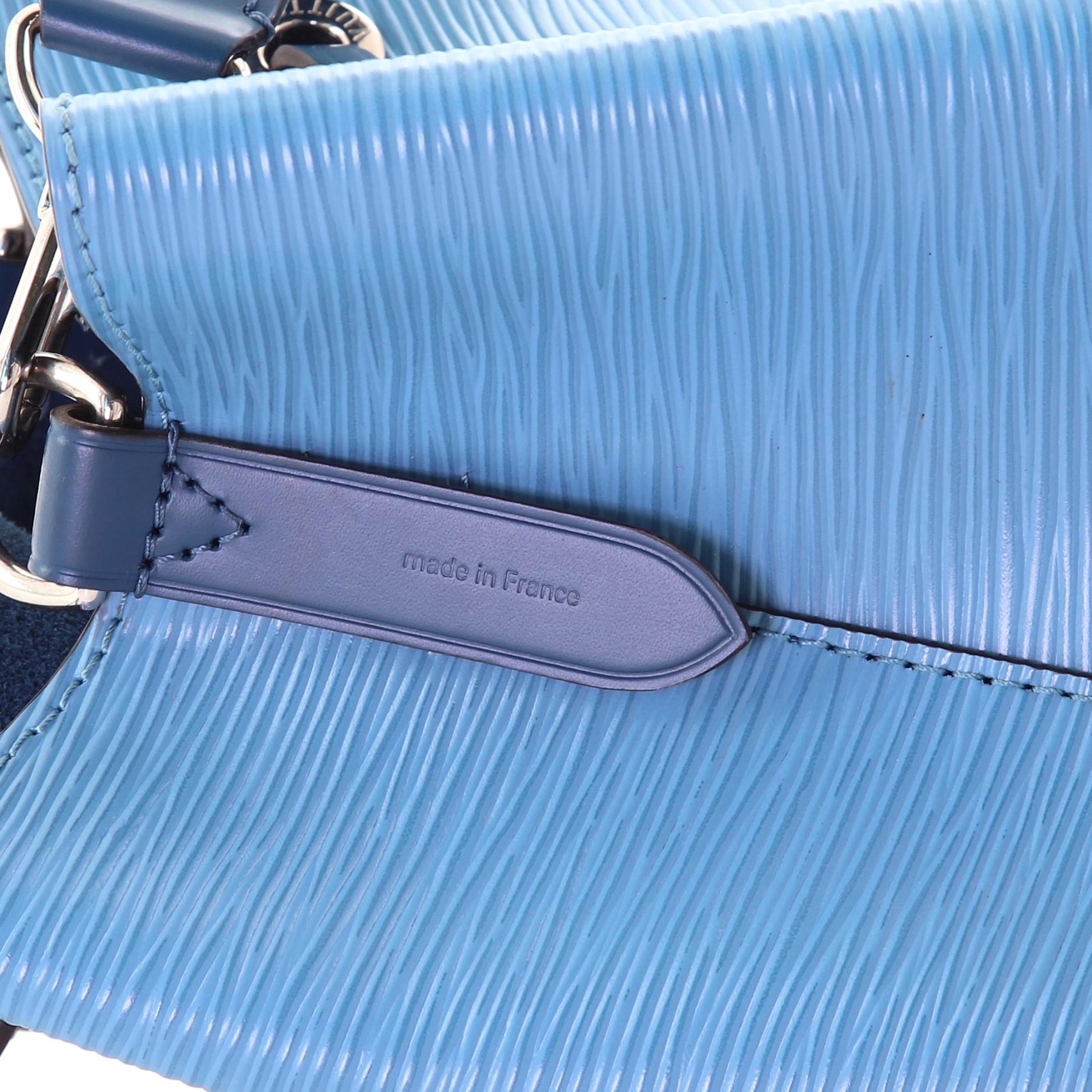 Blue Louis Vuitton NeoNoe Handbag Epi Leather with Logo Jacquard Strap BB