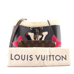 Louis Vuitton NeoNoe Handbag Leather and Monogram Teddy Shearling MM