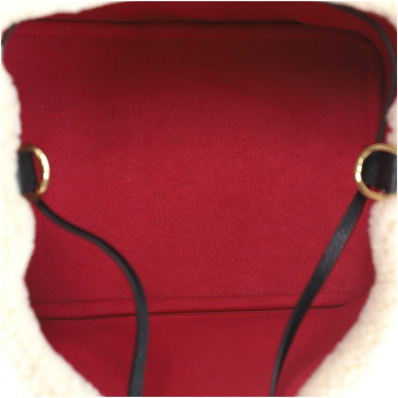 Louis Vuitton NeoNoe Handbag Leather and Monogram Teddy Shearling MM 1