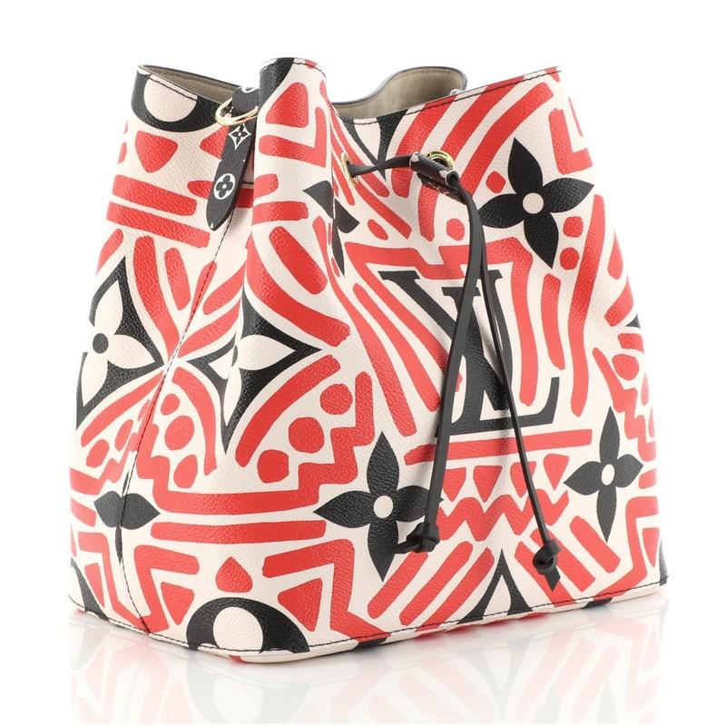 Beige Louis Vuitton NeoNoe Handbag Limited Edition Crafty Monogram Empreinte Gi