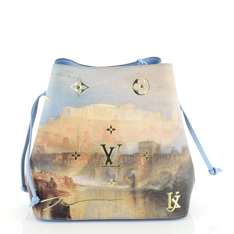 Beige Louis Vuitton NeoNoe Handbag Limited Edition Jeff Koons Monet Print Canvas