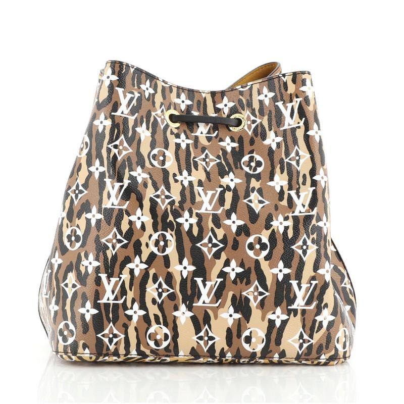 Brown Louis Vuitton NeoNoe Handbag Limited Edition Jungle Monogram Giant