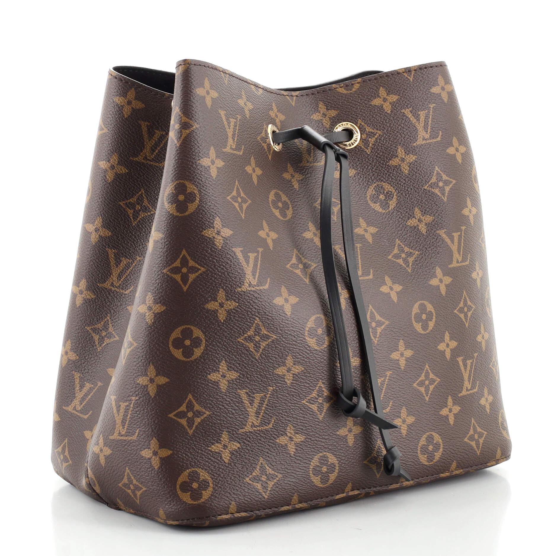 Louis Vuitton NeoNoe Handtasche Monogramm Segeltuch MM (Schwarz)