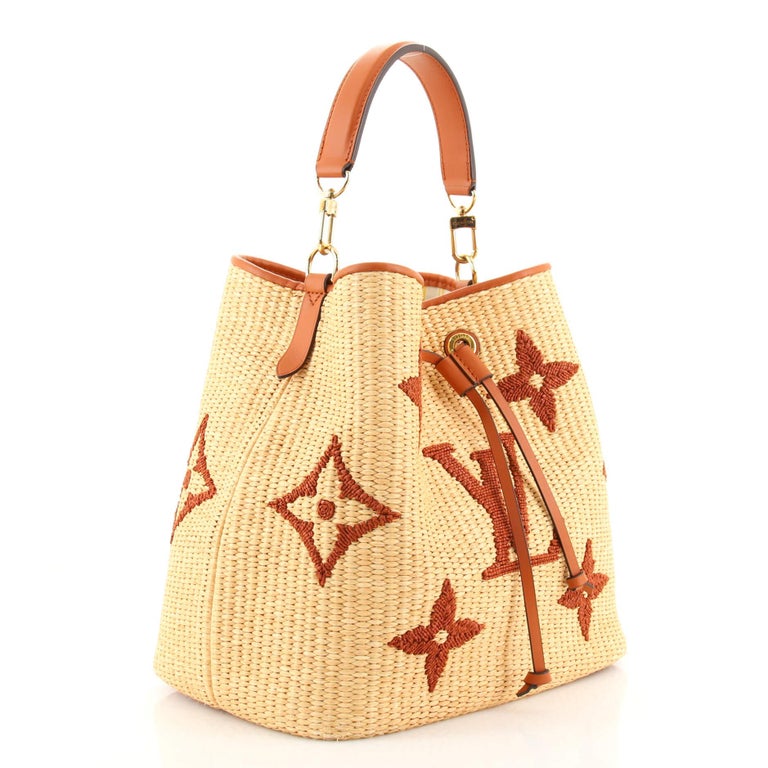 Louis Vuitton Raffia NeoNoe MM - Neutrals Bucket Bags, Handbags