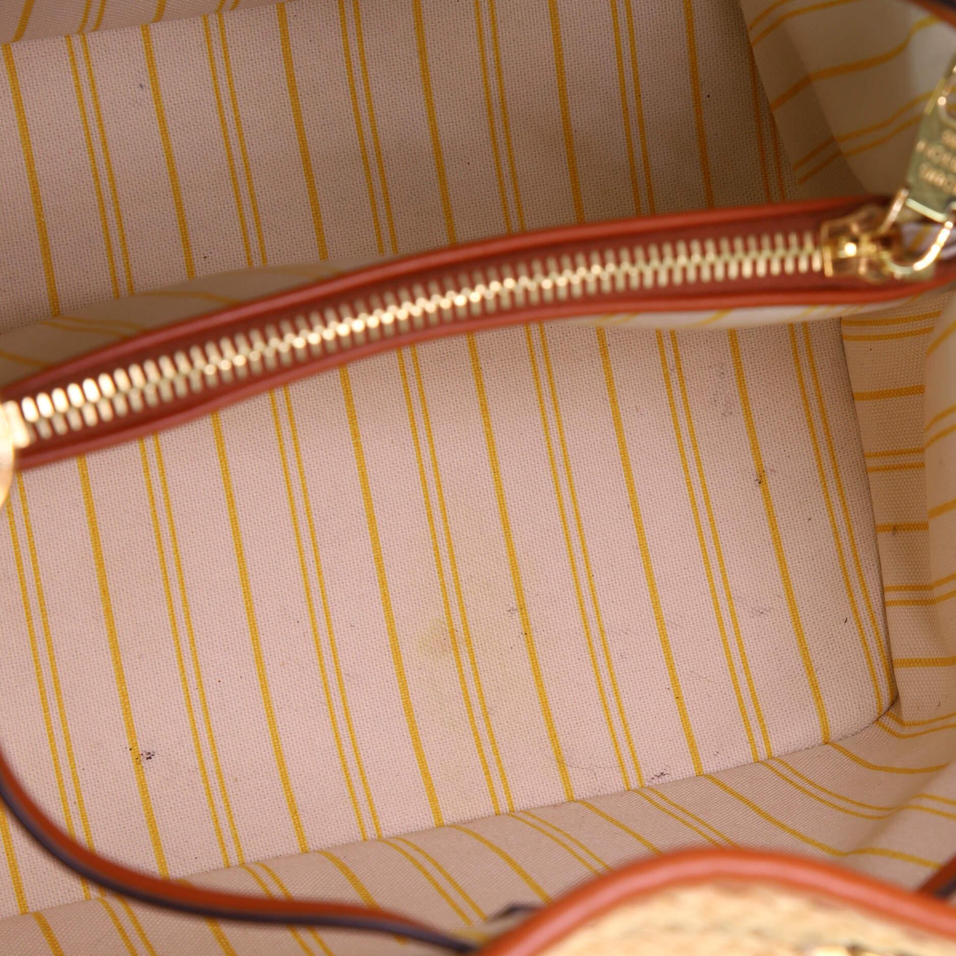 Orange Louis Vuitton NeoNoe Handbag Monogram Raffia MM