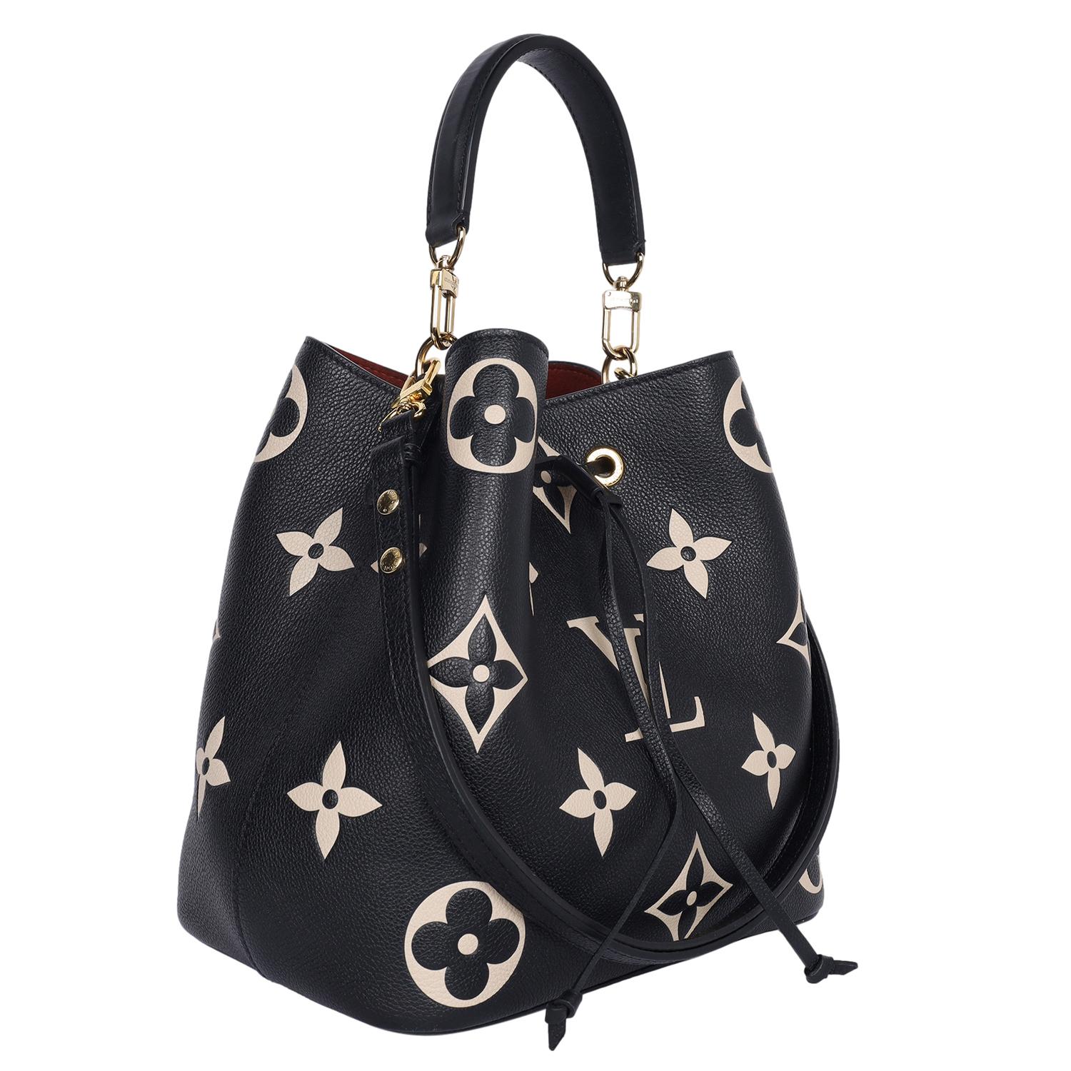 Louis Vuitton NeoNoe MM Empreinte Giant tote with Pochette Black In Excellent Condition In Salt Lake Cty, UT
