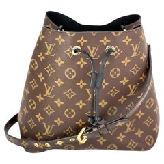 LOUIS VUITTON NeoNoe MM Monogram Black  Drawstring Satchel