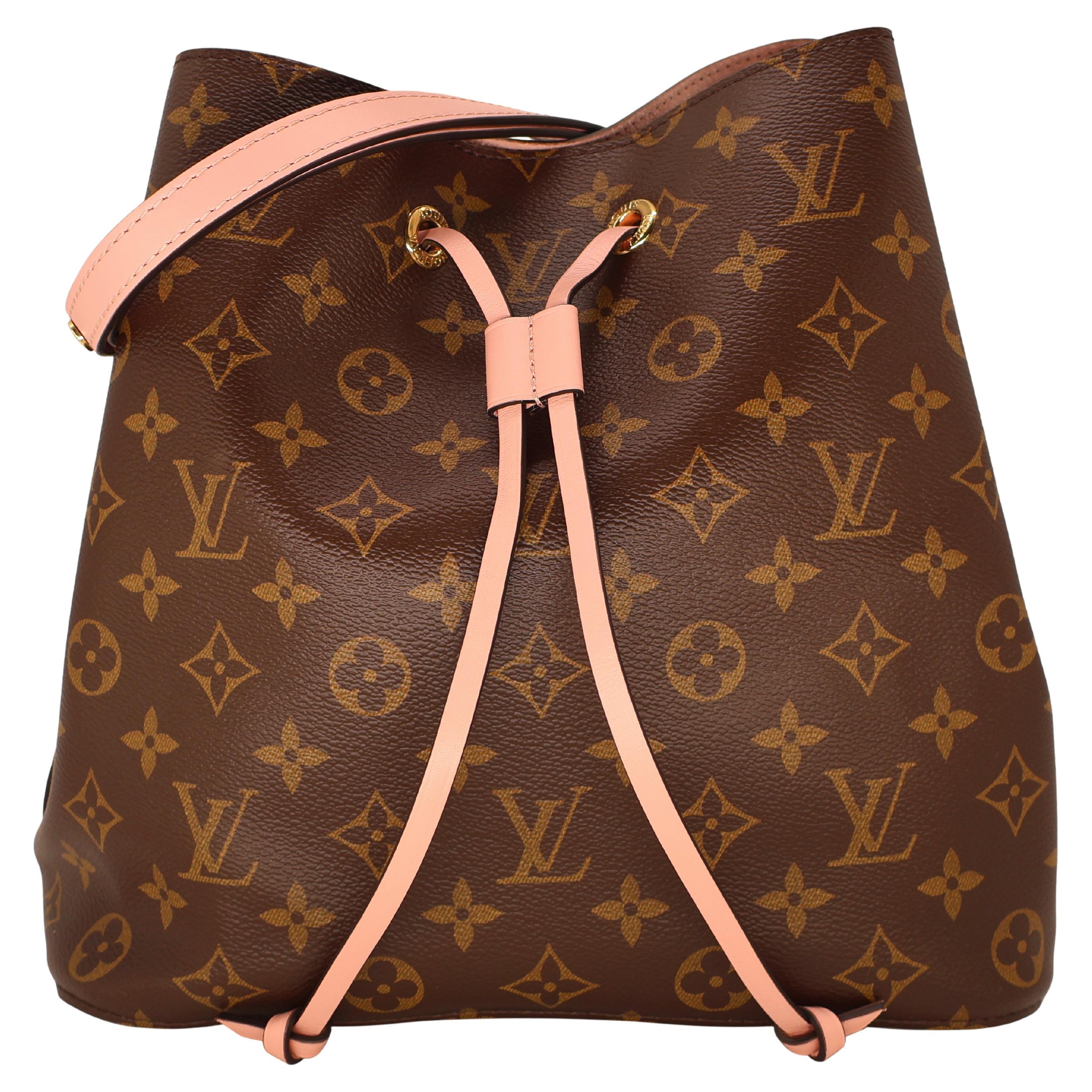 Louis Vuitton “NéoNoé” Monogram Rose Poudre Leather Shoulder Bucket Bag, 2017. For Sale