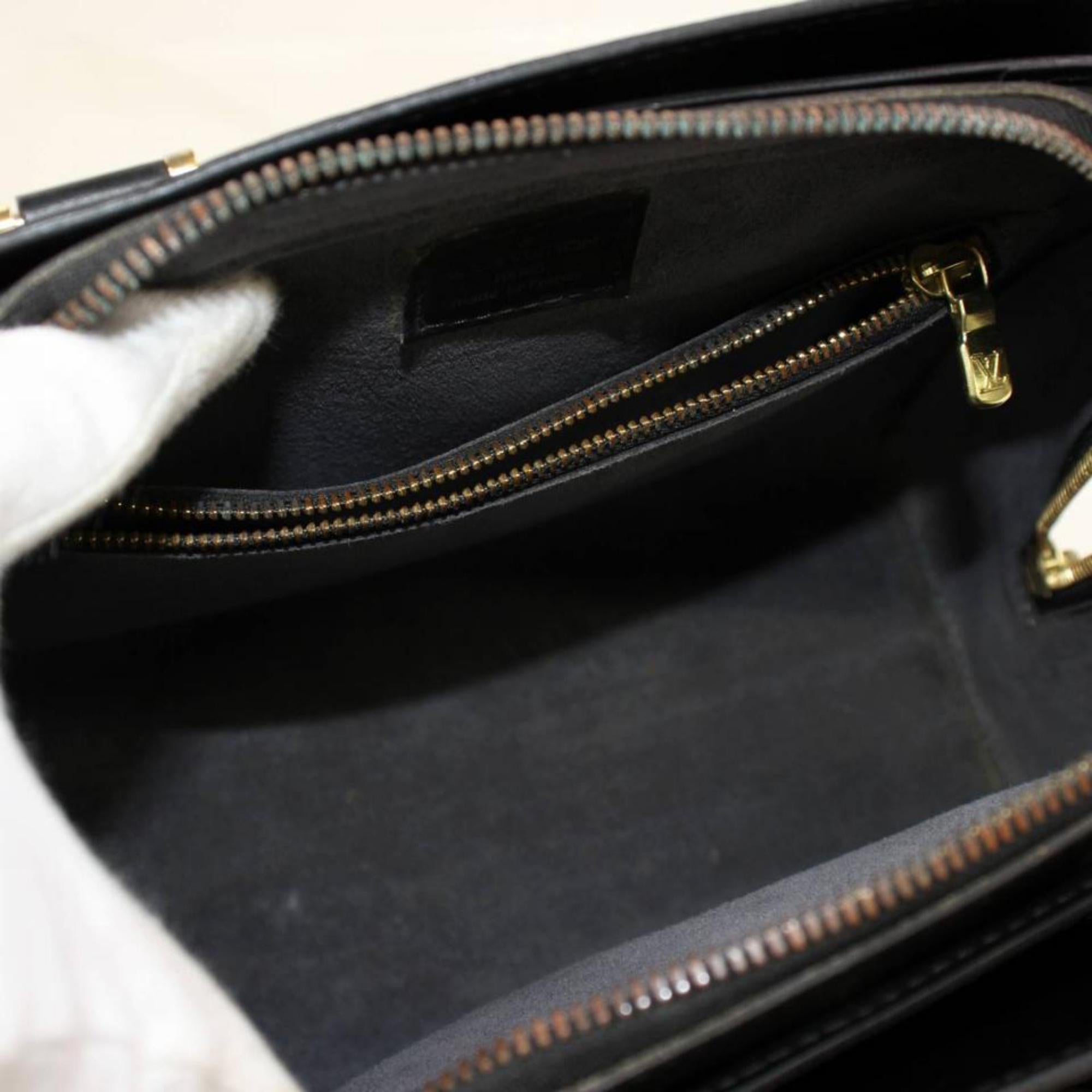 Women's Louis Vuitton Neuf Pm 867203 Black Leather Satchel For Sale