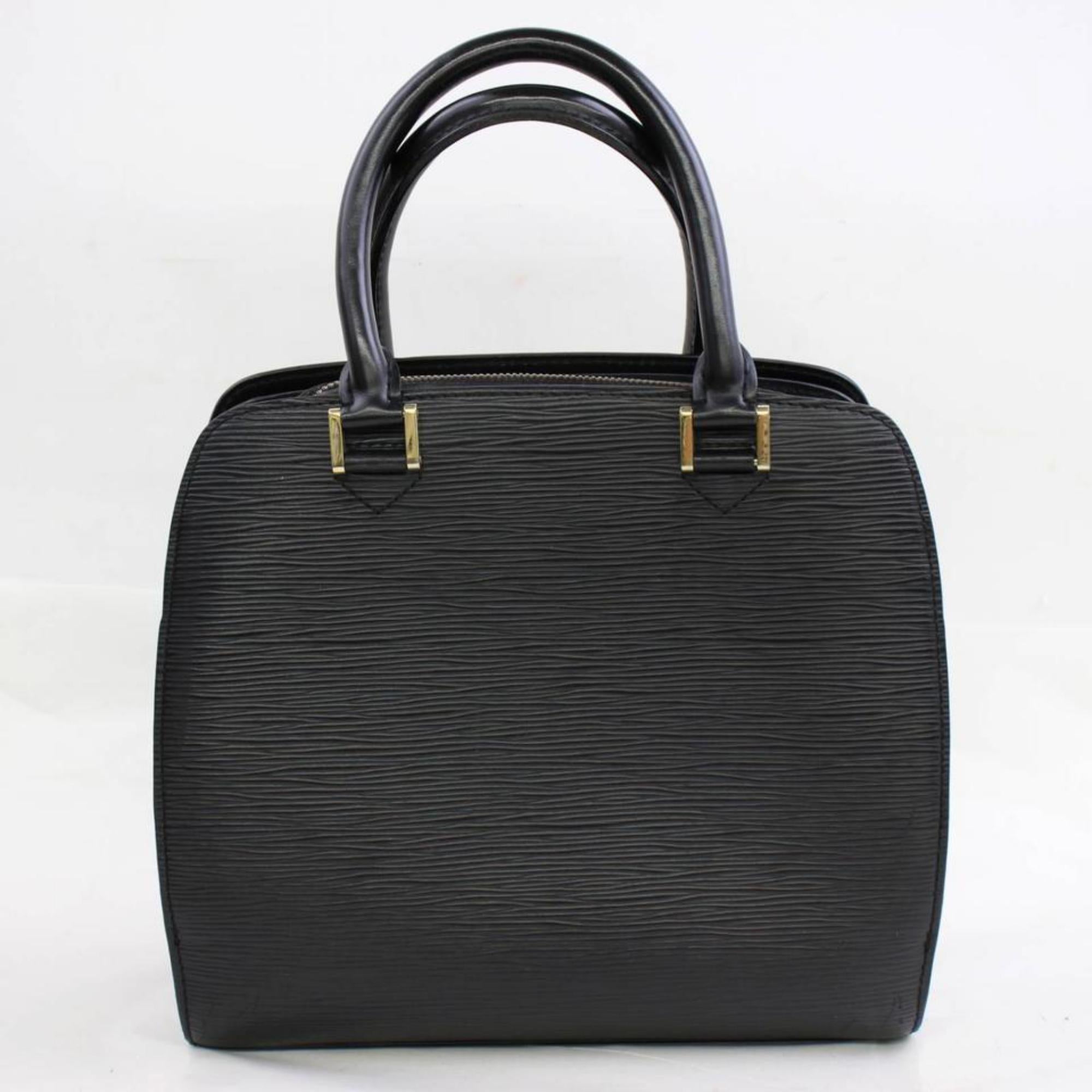 Louis Vuitton Neuf Pm 867203 Black Leather Satchel For Sale 2