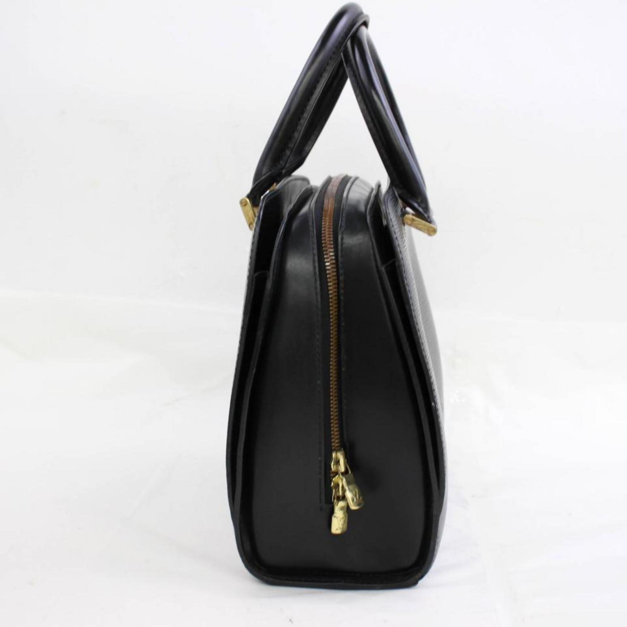Louis Vuitton Neuf Pm 867203 Black Leather Satchel For Sale 4