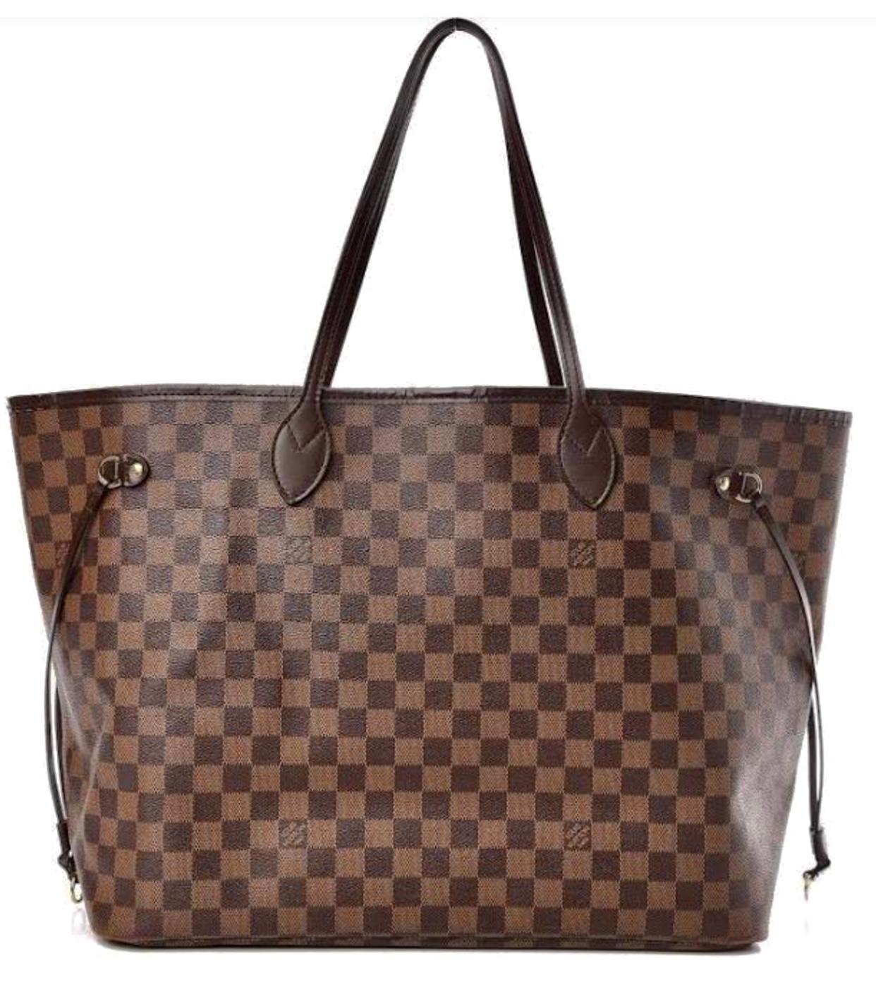 LOUIS VUITTON  Neverfull GM Huge Shoulder Bag Damier Ebene, Red Interior  In Excellent Condition In New York, NY