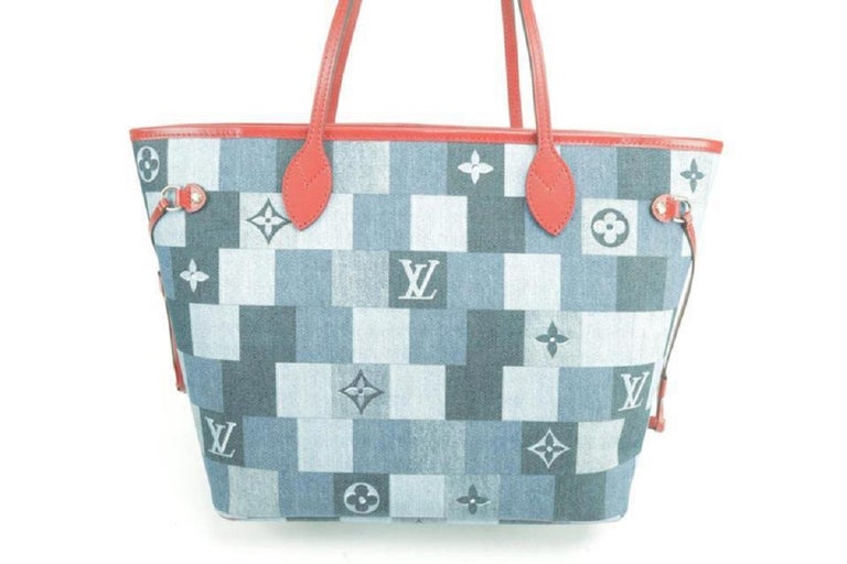 Louis Vuitton Blue Monogram Denim Patchwork Pouchy Bag at 1stDibs