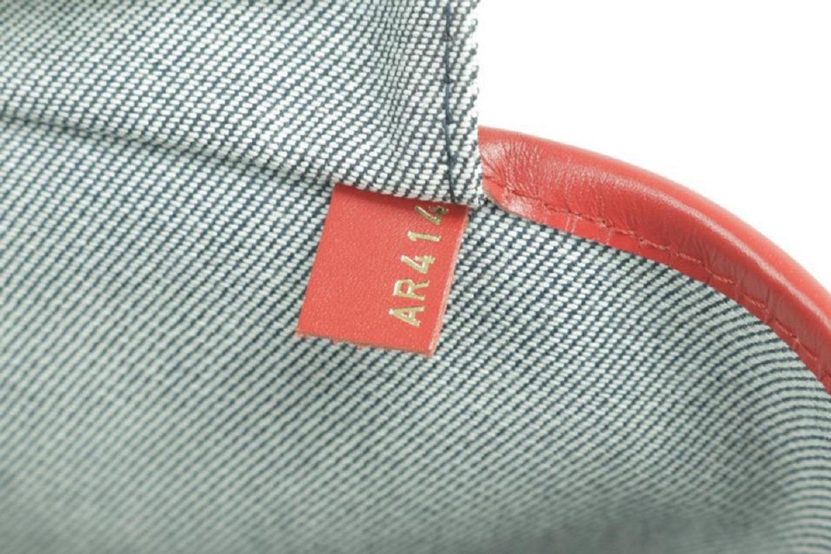 Louis Vuitton Neverfull 850000 Blue X Red Monogram Denim Patchwork Tote 2
