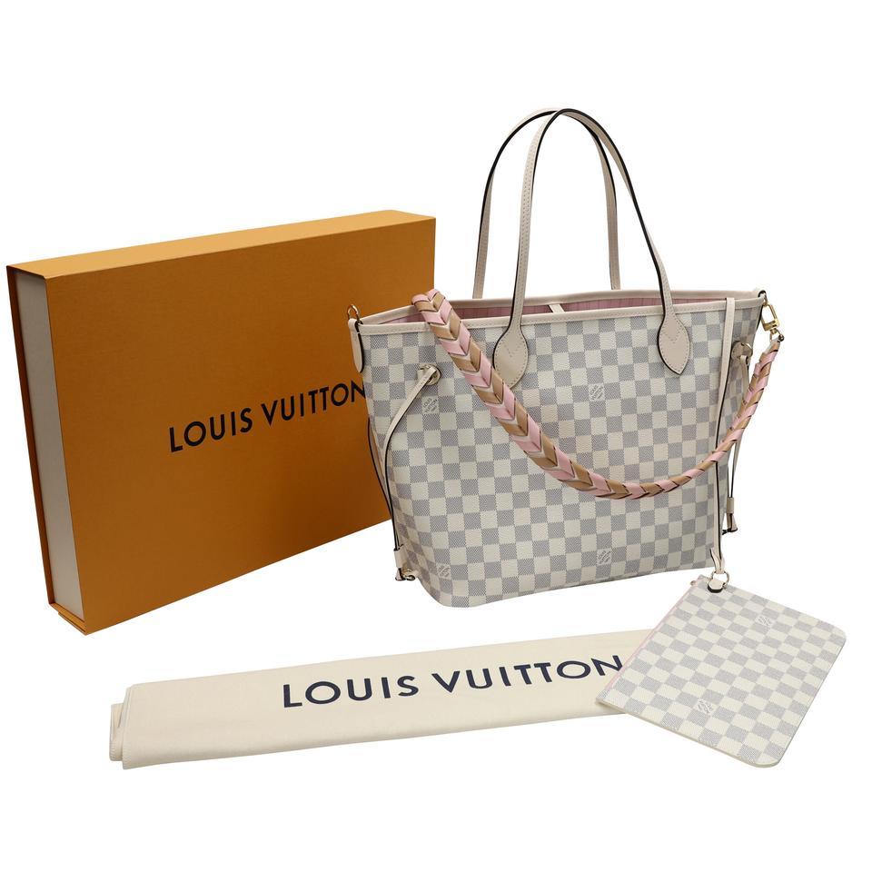 Louis Vuitton, Bags, Louis Vuittondamier Azur Braided Neverfull Mm Pink  Limited Edition