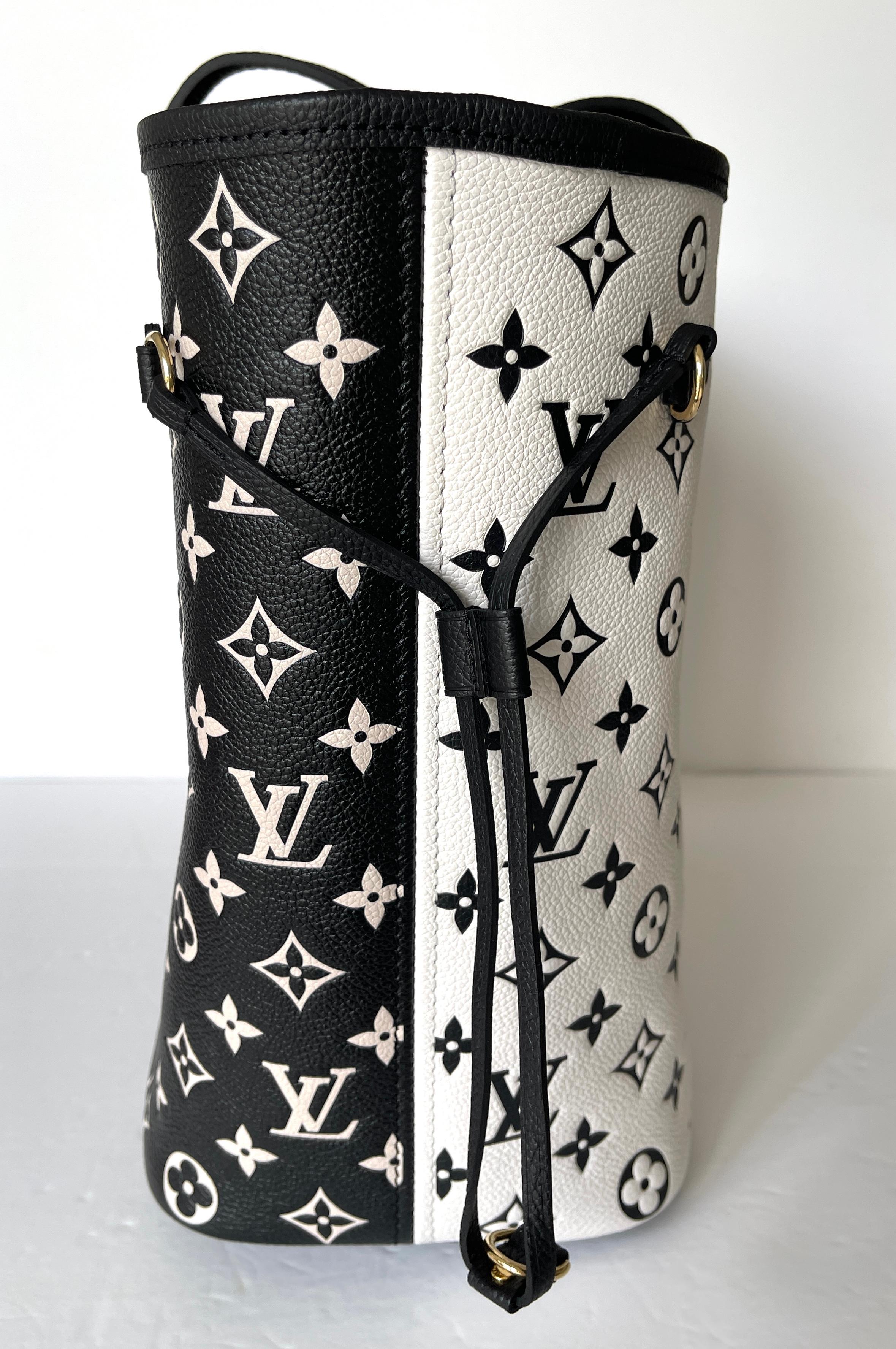 Louis Vuitton Neverfull Black White Empriente Leather M46103 NEVERFULL MM 6