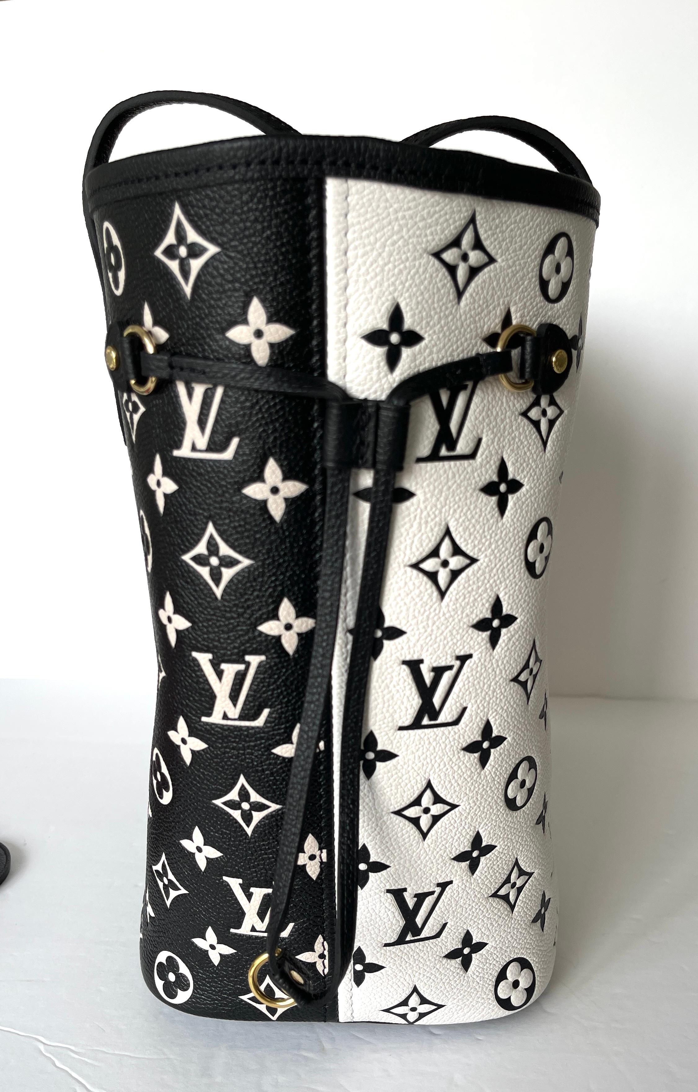 Louis Vuitton Neverfull Black White Empriente Leather M46103 NEVERFULL MM 7