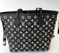 Louis Vuitton Neverfull Black White Empriente Leather M46103 NEVERFULL MM