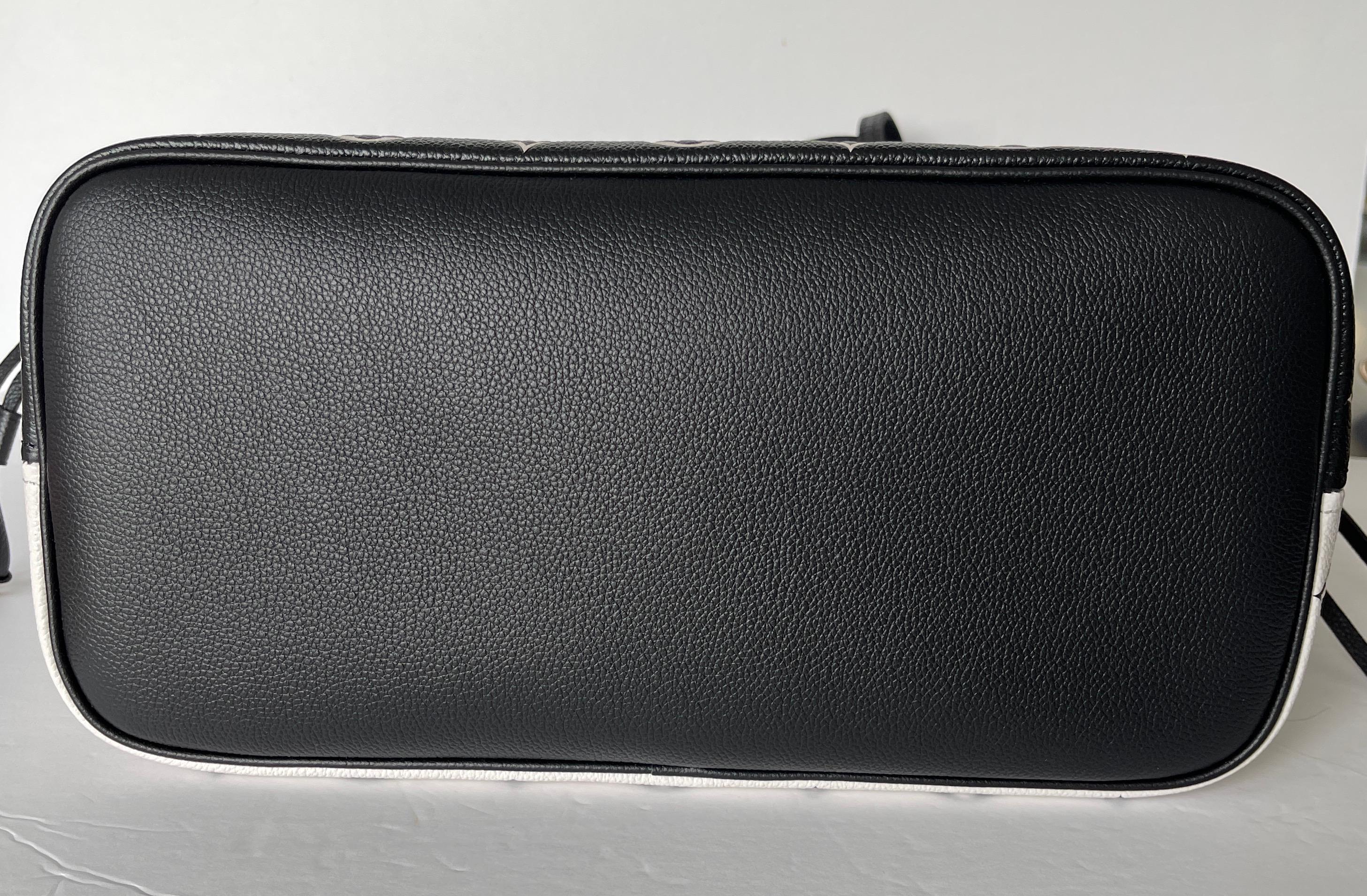 Women's or Men's Louis Vuitton Neverfull Black White Empriente Leather M46103 NEVERFULL MM