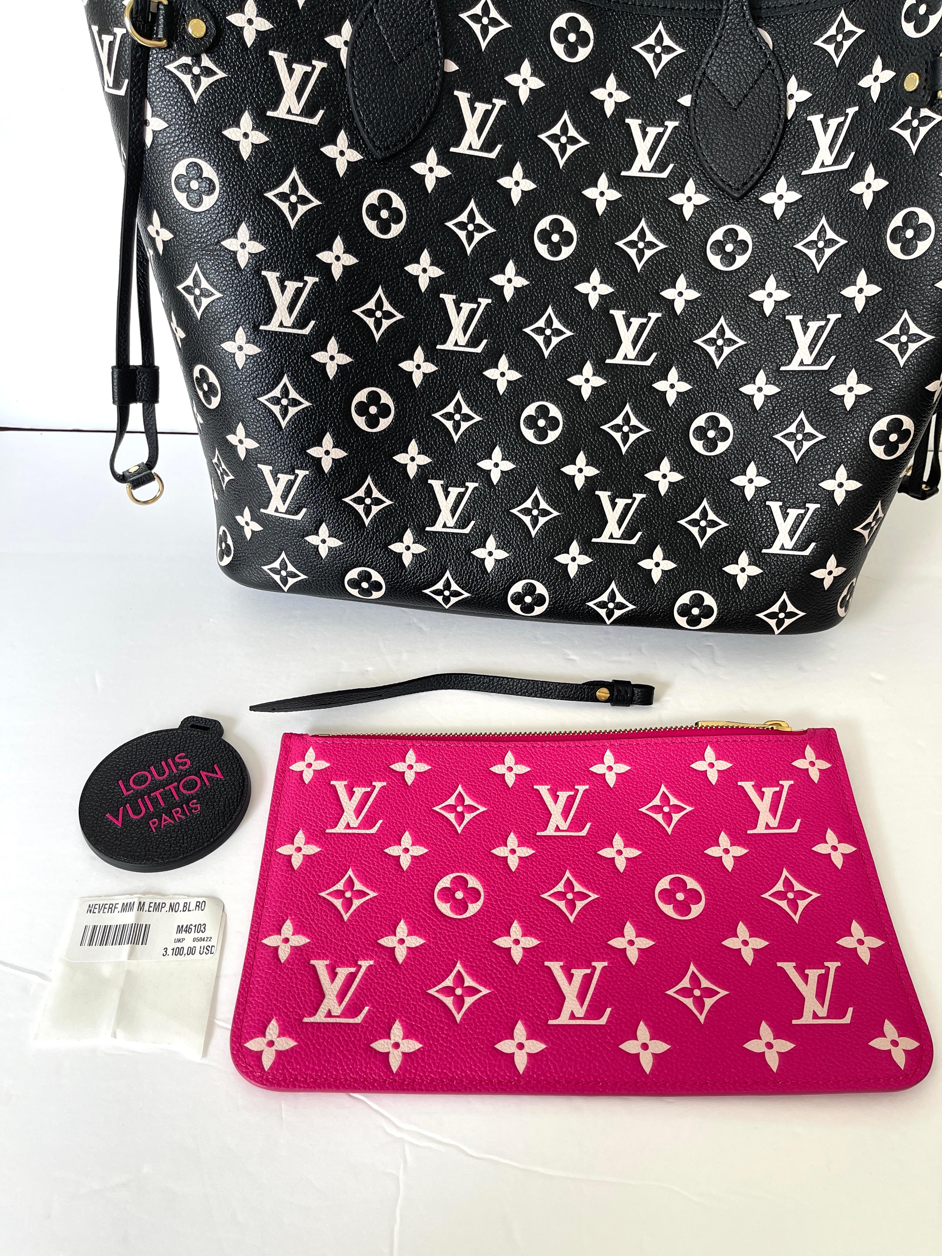 Louis Vuitton Neverfull Black White Empriente Leather M46103 NEVERFULL MM 2