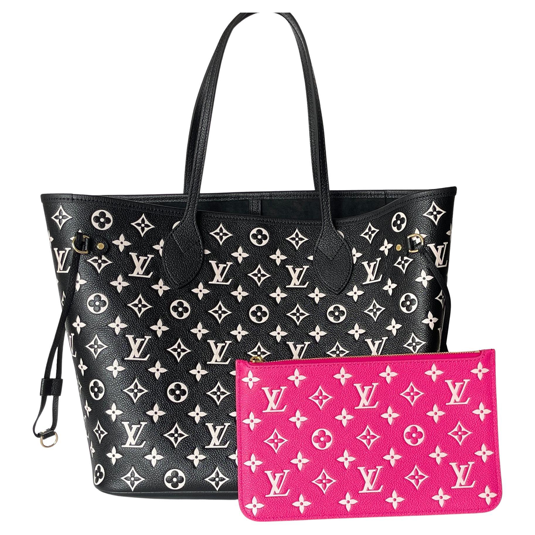 Louis Vuitton Neverfull Black White Empriente Leather M46103 NEVERFULL MM