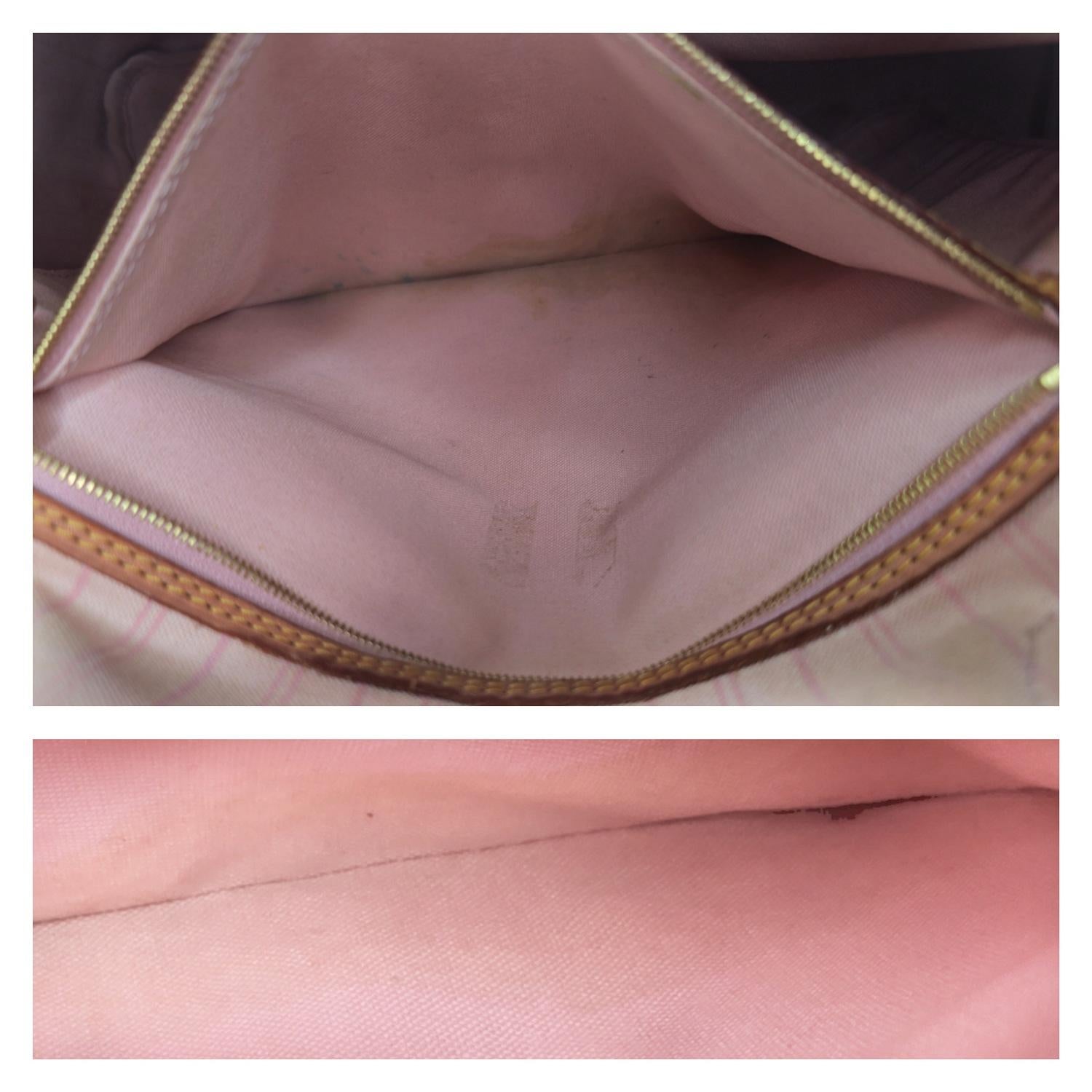 Louis Vuitton Neverfull Damier Azur GM Tote Rose Ballerine For Sale 5