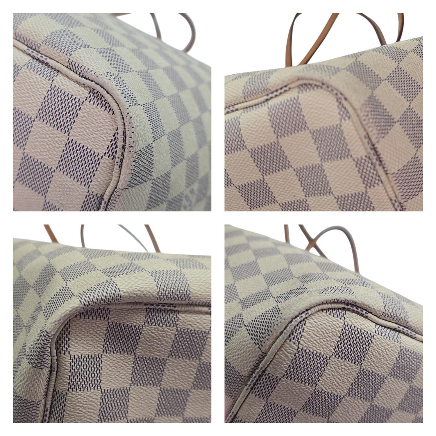 Louis Vuitton Neverfull Damier Azur GM Tote Rose Ballerine For Sale 3