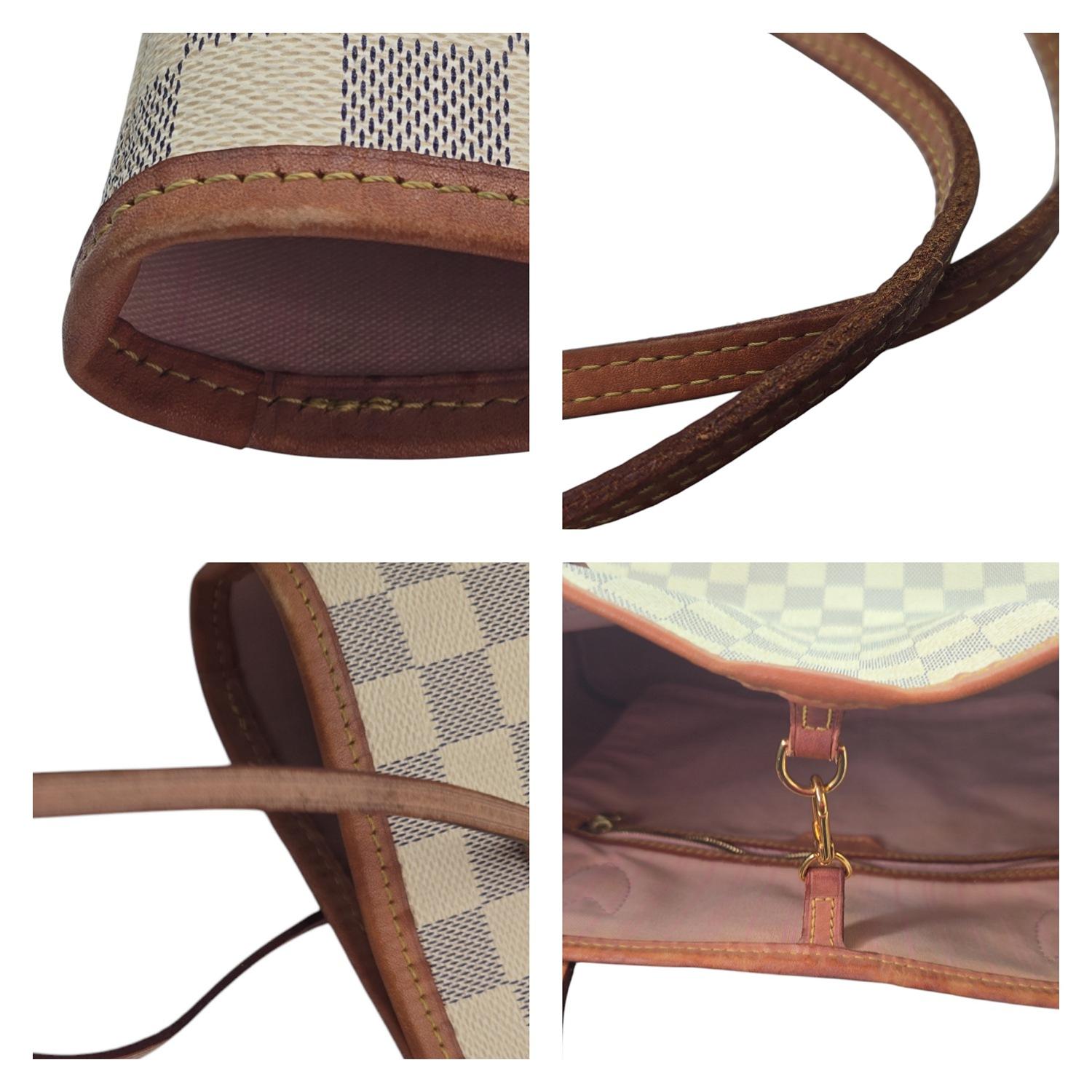 Louis Vuitton Neverfull Damier Azur GM Tote Rose Ballerine For Sale 4