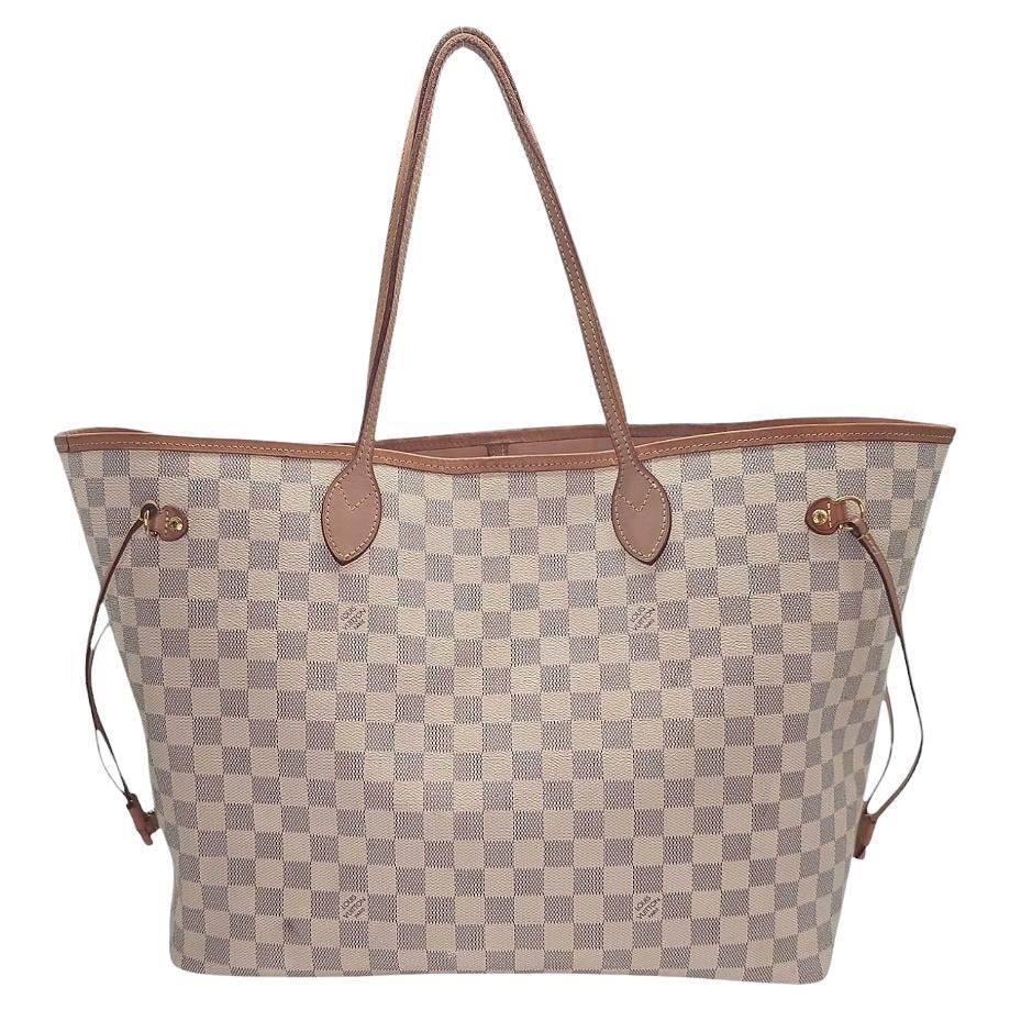 Louis Vuitton Neverfull Damier Azur GM Tote Rose Ballerine For Sale