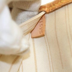 Louis Vuitton Neverfull Damier Azur Mm 868790 White Coated Canvas Tote