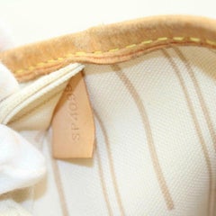 Louis Vuitton Neverfull Damier Azur Mm 870572 White Coated Canvas Tote