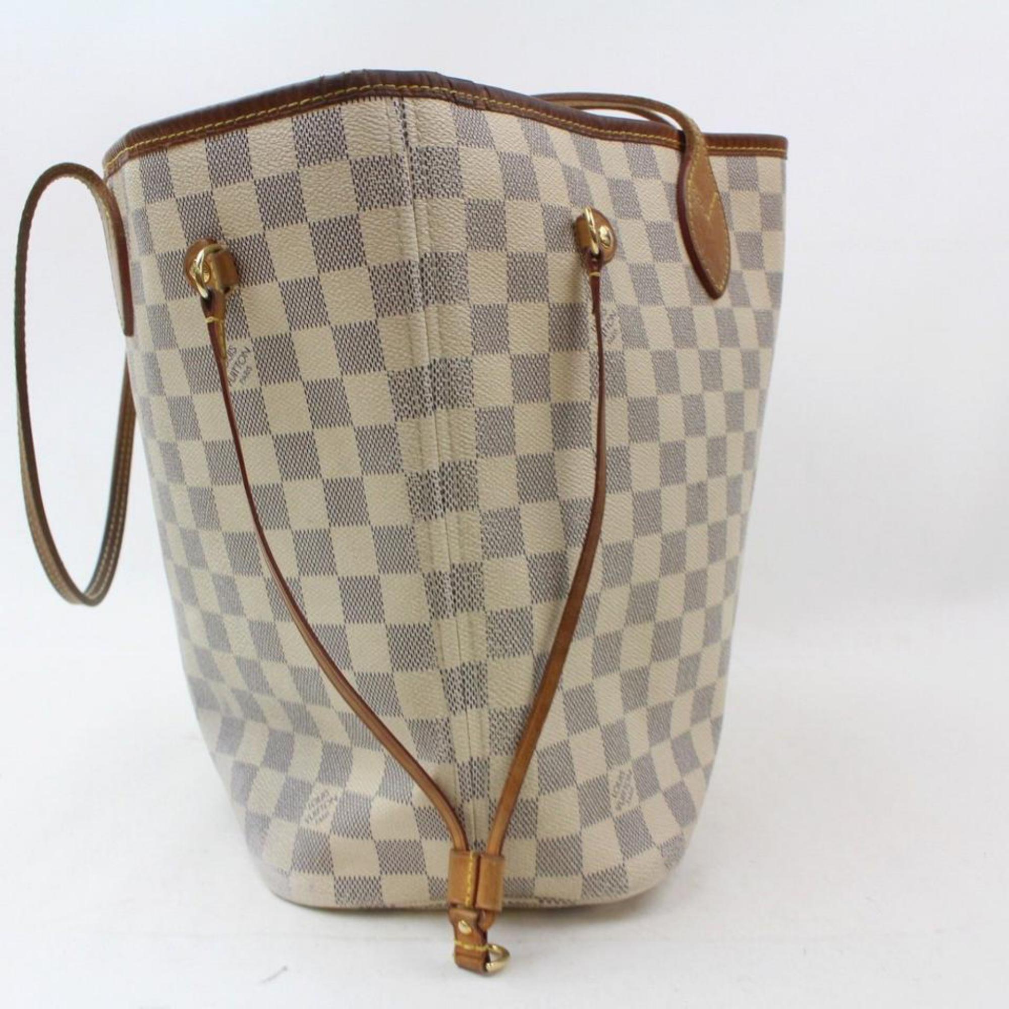 Louis Vuitton Neverfull Damier Azur Mm Everyday Shopper 868990 Canvas Tote For Sale 5