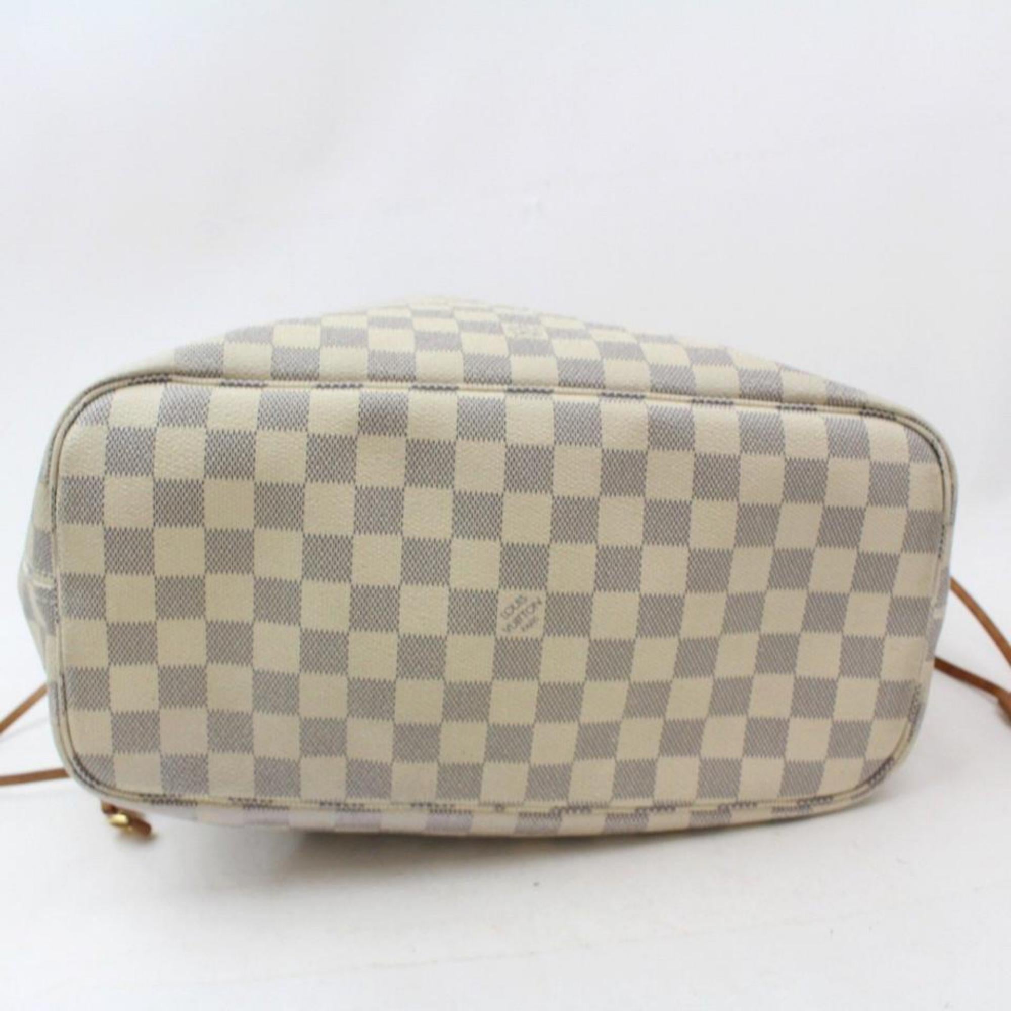 Louis Vuitton Neverfull Damier Azur Mm Everyday Shopper 868990 Canvas Tote For Sale 1