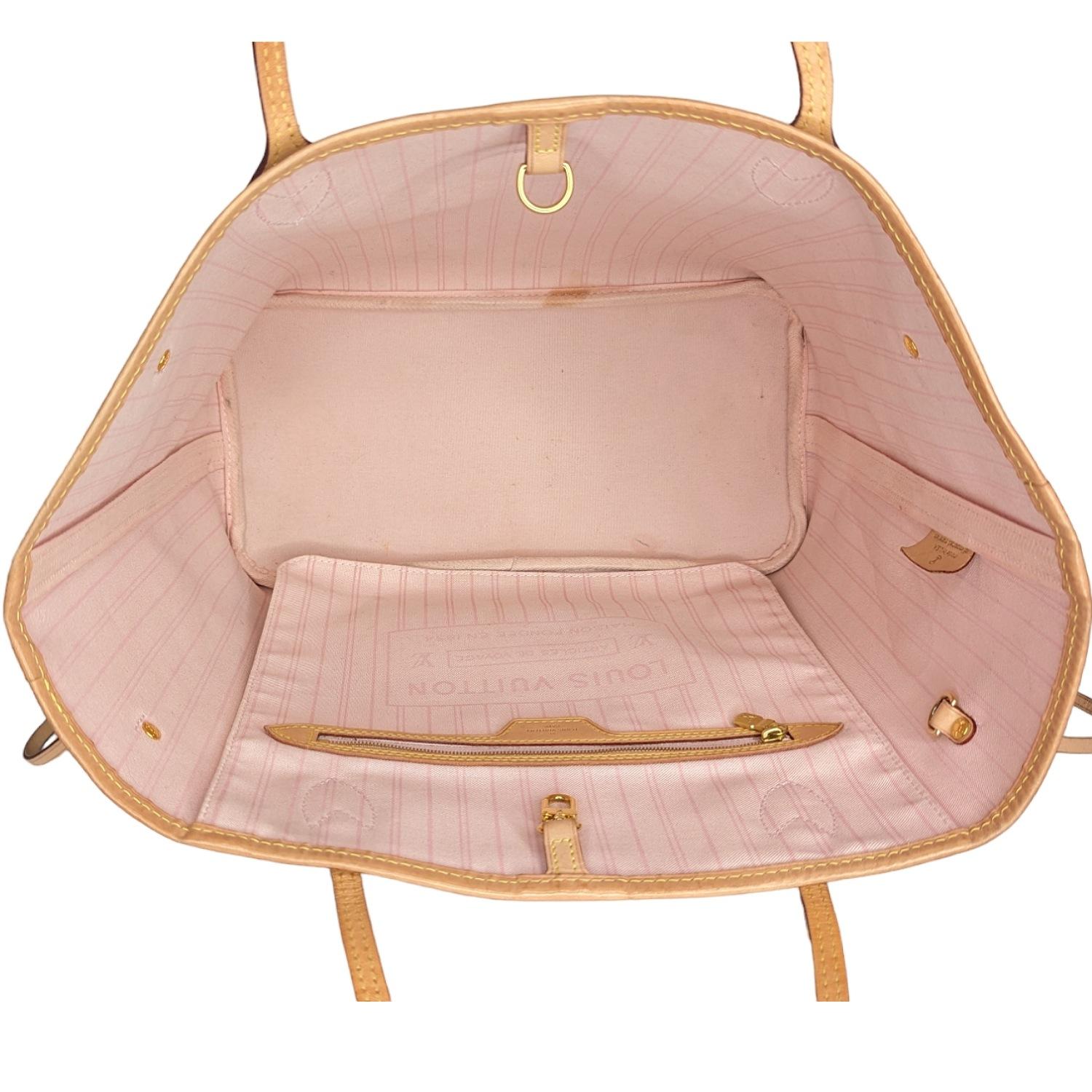 Louis Vuitton Neverfull Damier Azur MM Tote Rose Ballerine 1