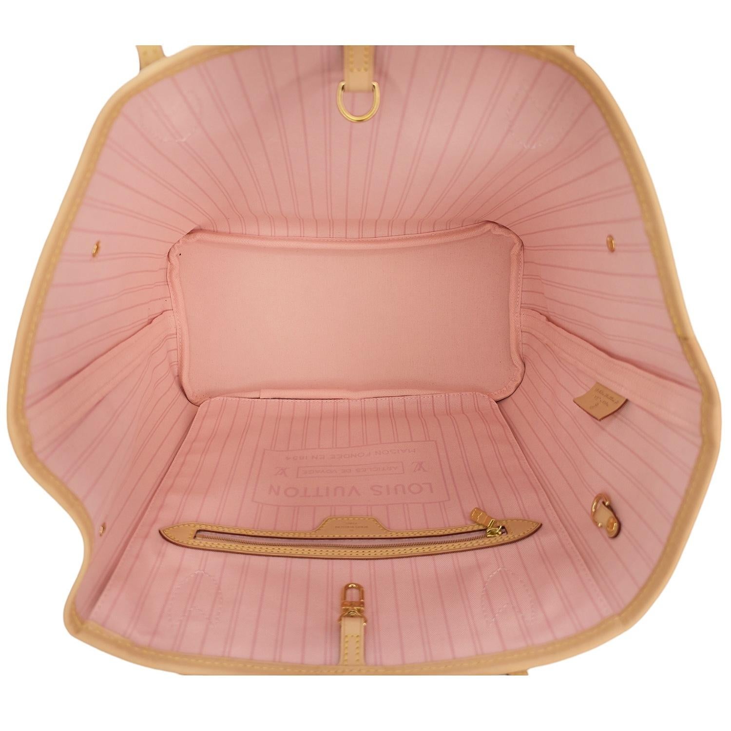 Louis Vuitton Neverfull Damier Azur MM Tote Rose Ballerine 2