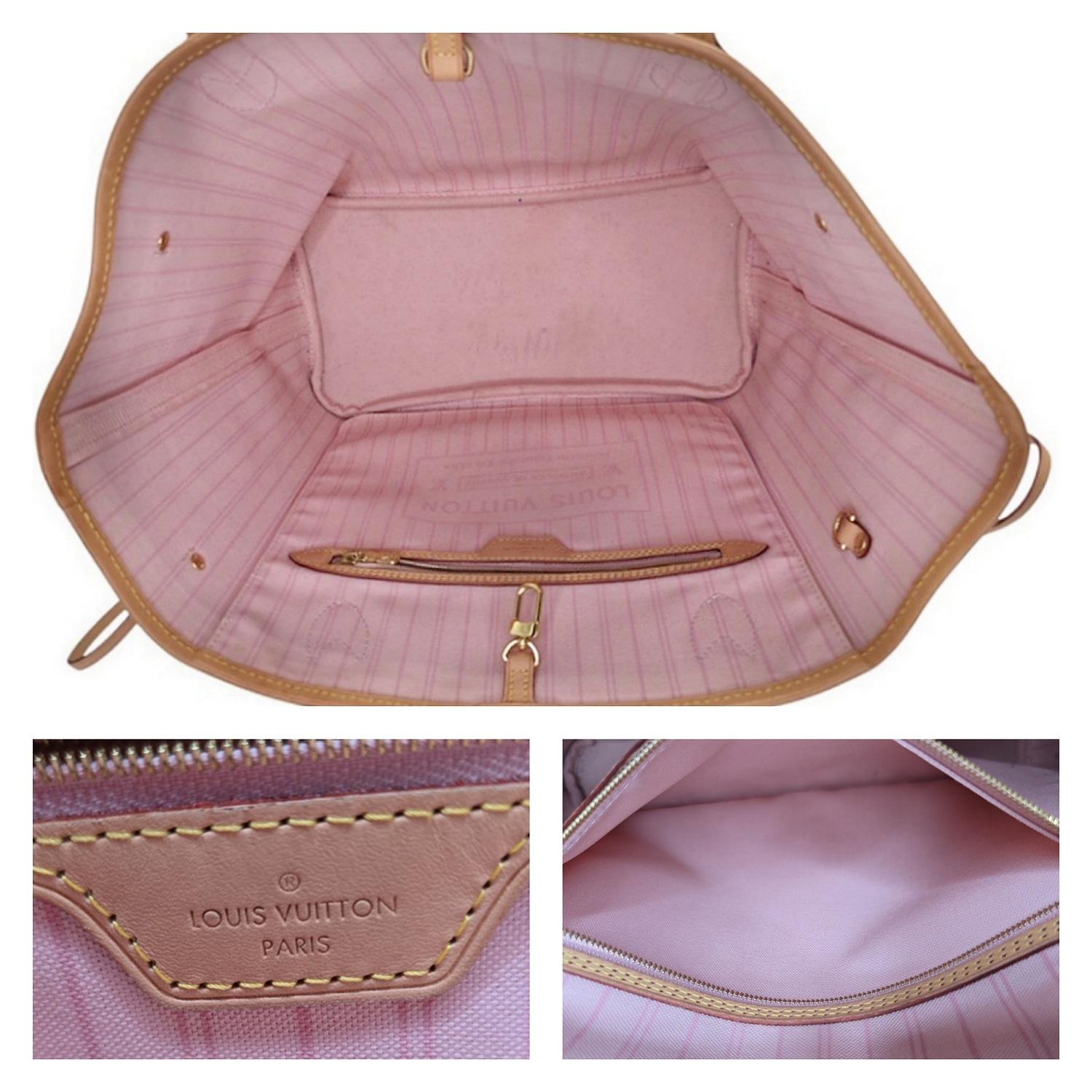 Louis Vuitton Neverfull Damier Azur MM Tote Rose Ballerine 2