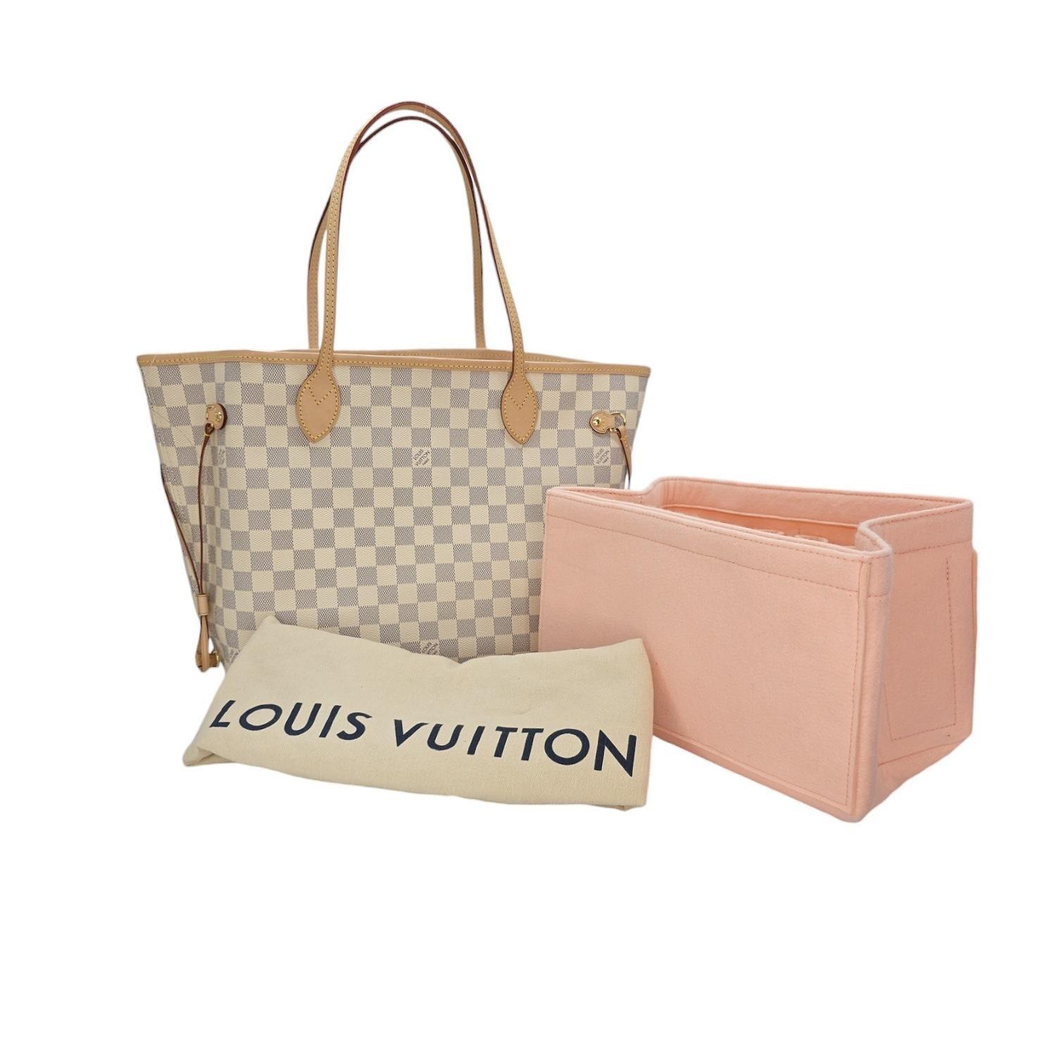 Louis Vuitton Neverfull Damier Azur MM Tote Rose Ballerine 3