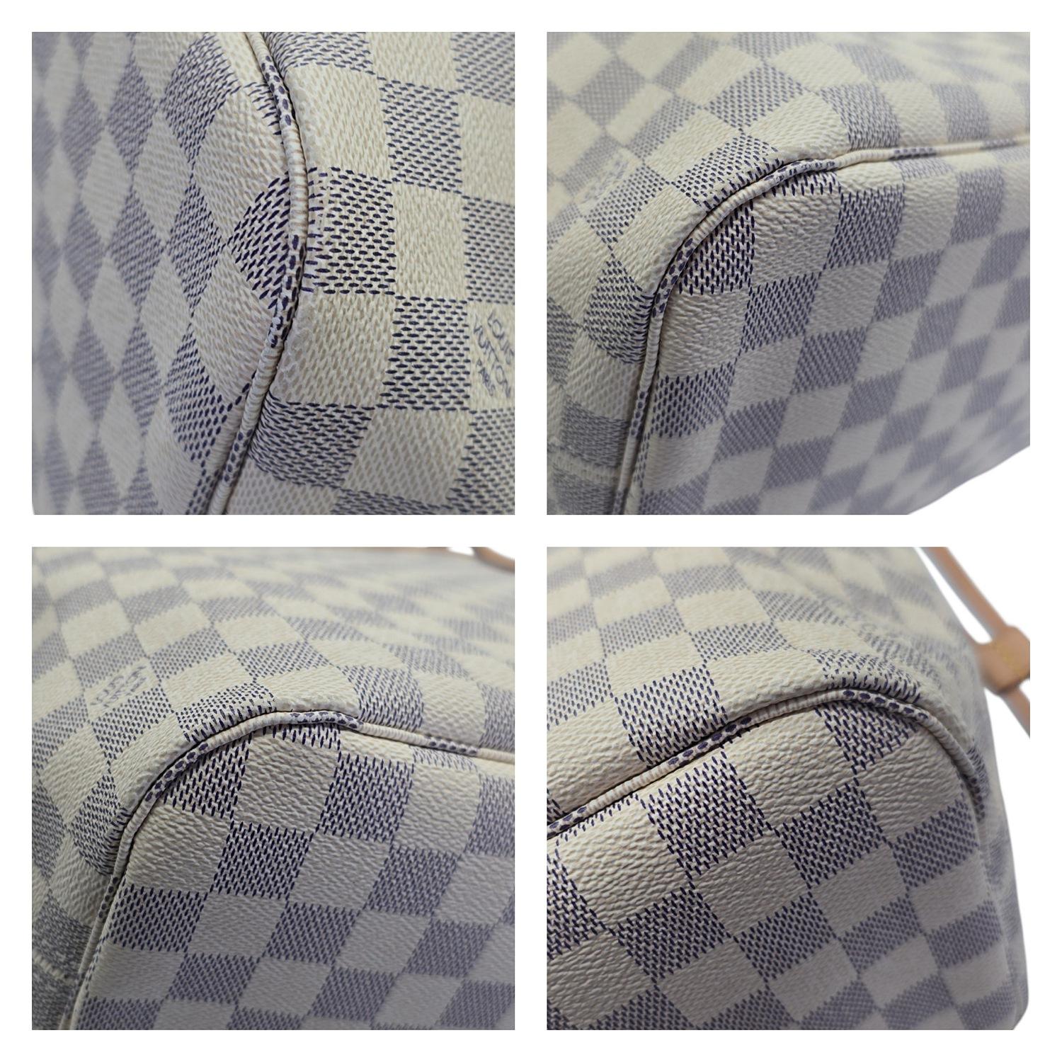 Louis Vuitton Neverfull Damier Azur MM Tote Rose Ballerine 4